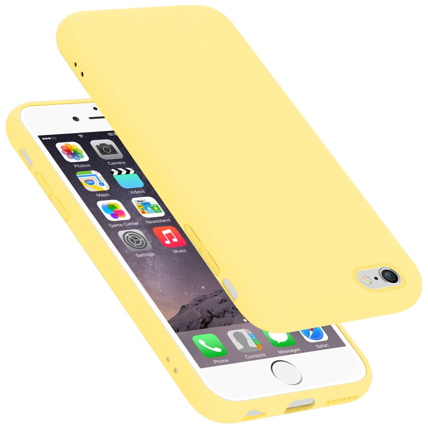 Cadorabo Schutzhülle für Apple iPhone 6 / 6S Hülle in Gelb Handyhülle Case Cover TPU Etui