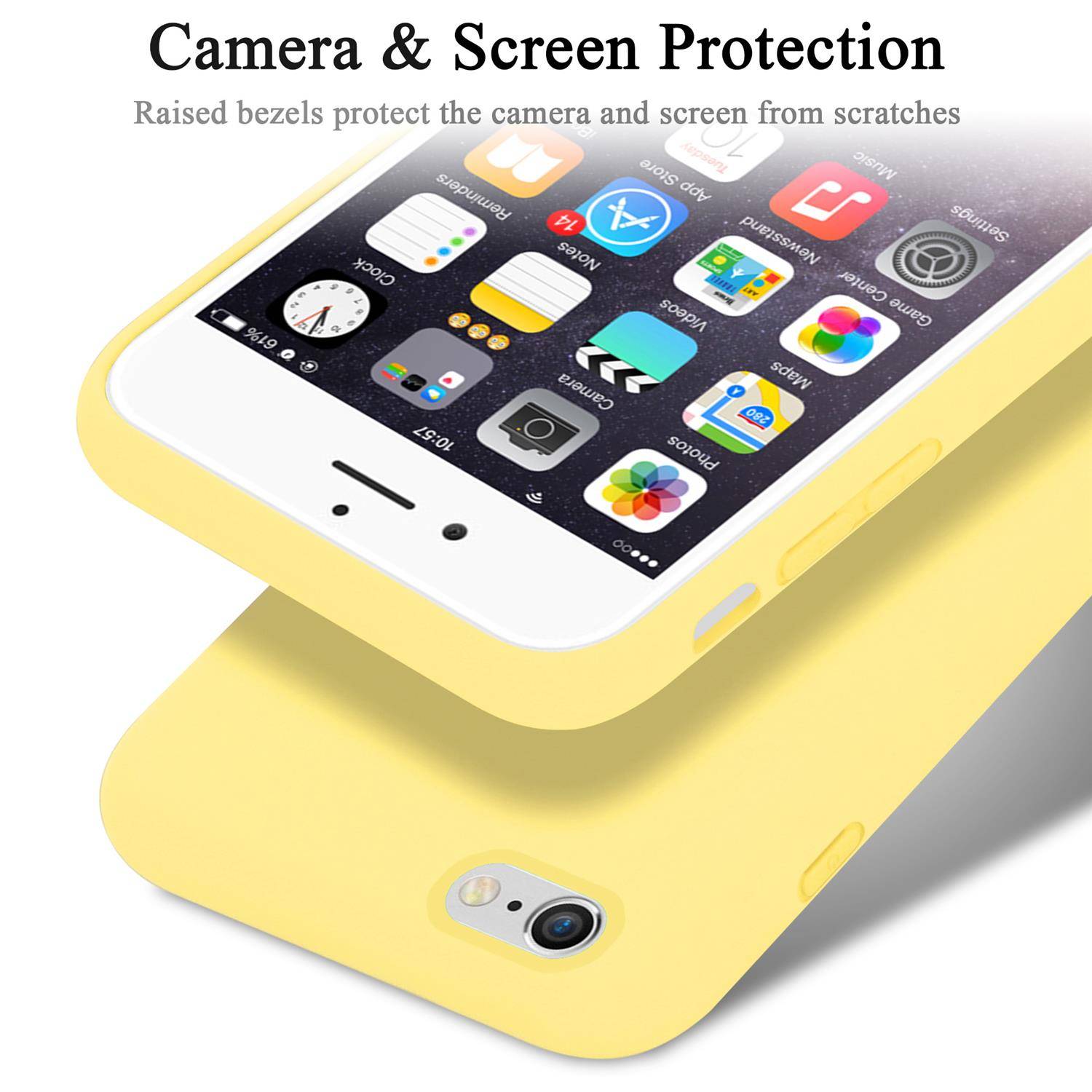 Cadorabo Schutzhülle für Apple iPhone 6 / 6S Hülle in Gelb Handyhülle Case Cover TPU Etui