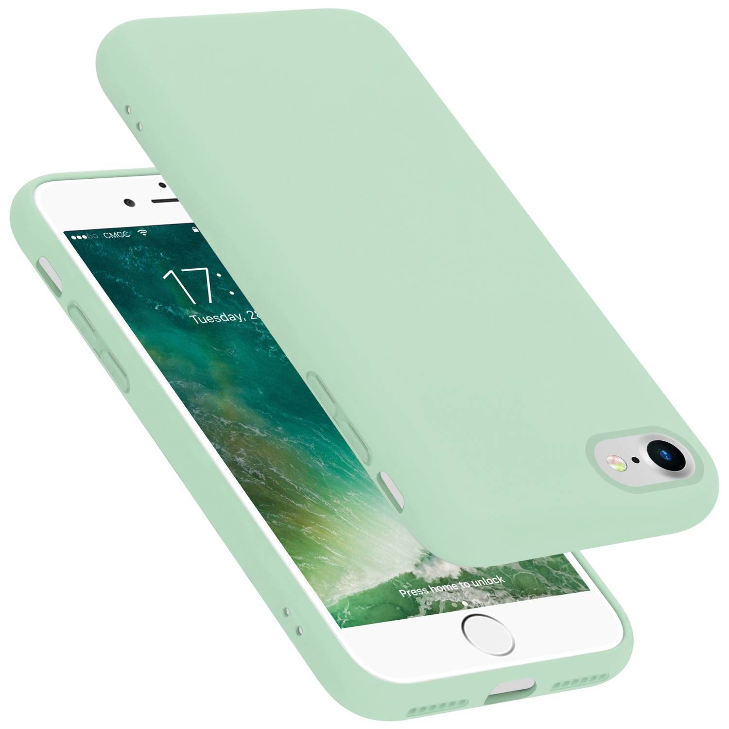 Cadorabo Schutzhülle für Apple iPhone 7 / 7S / 8 / SE 2020 Hülle in Grün Handyhülle Case Cover TPU Etui