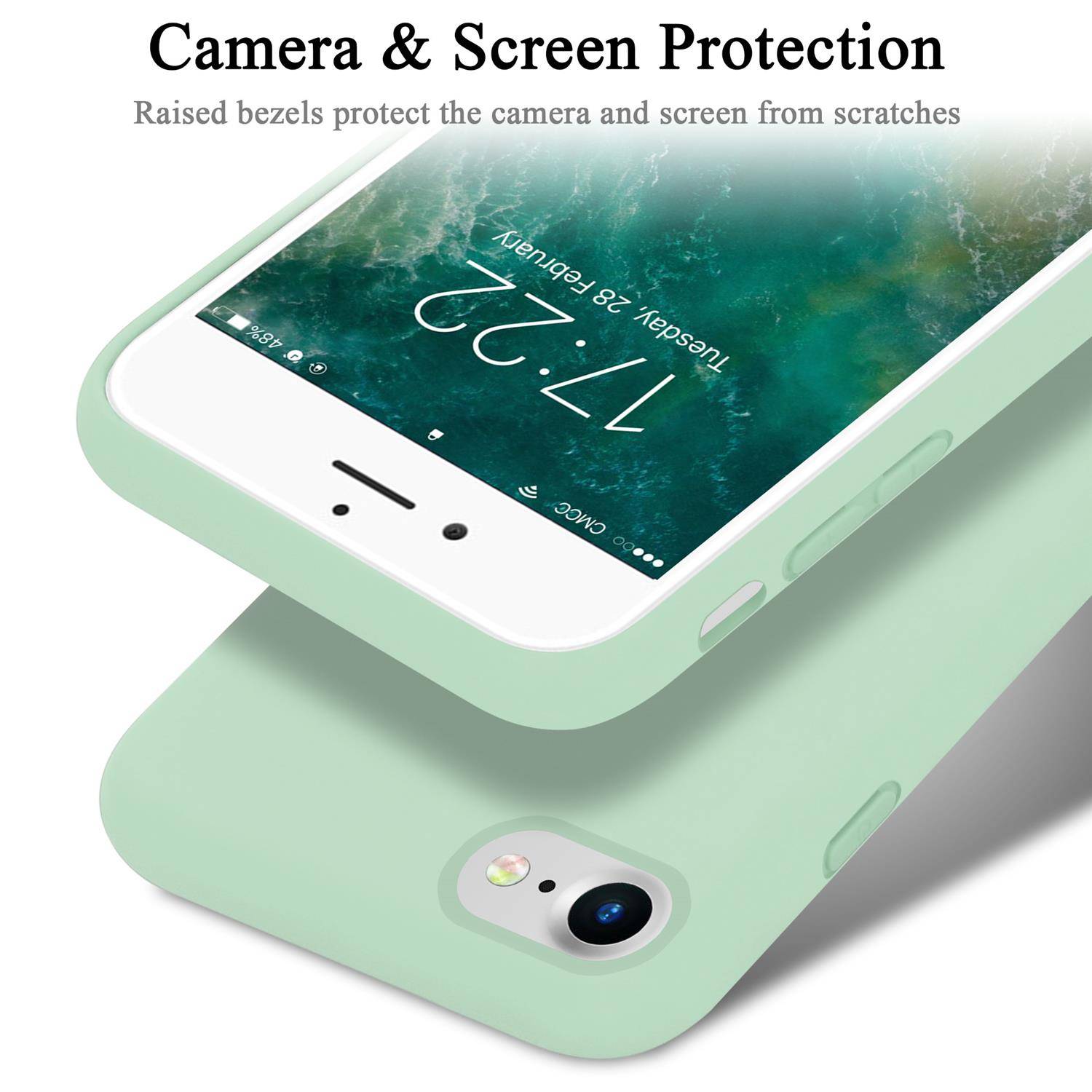 Cadorabo Schutzhülle für Apple iPhone 7 / 7S / 8 / SE 2020 Hülle in Grün Handyhülle Case Cover TPU Etui