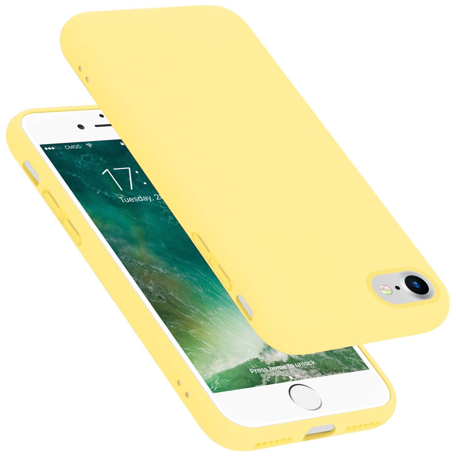 Cadorabo Schutzhülle für Apple iPhone 7 / 7S / 8 / SE 2020 Hülle in Gelb Handyhülle Case Cover TPU Etui