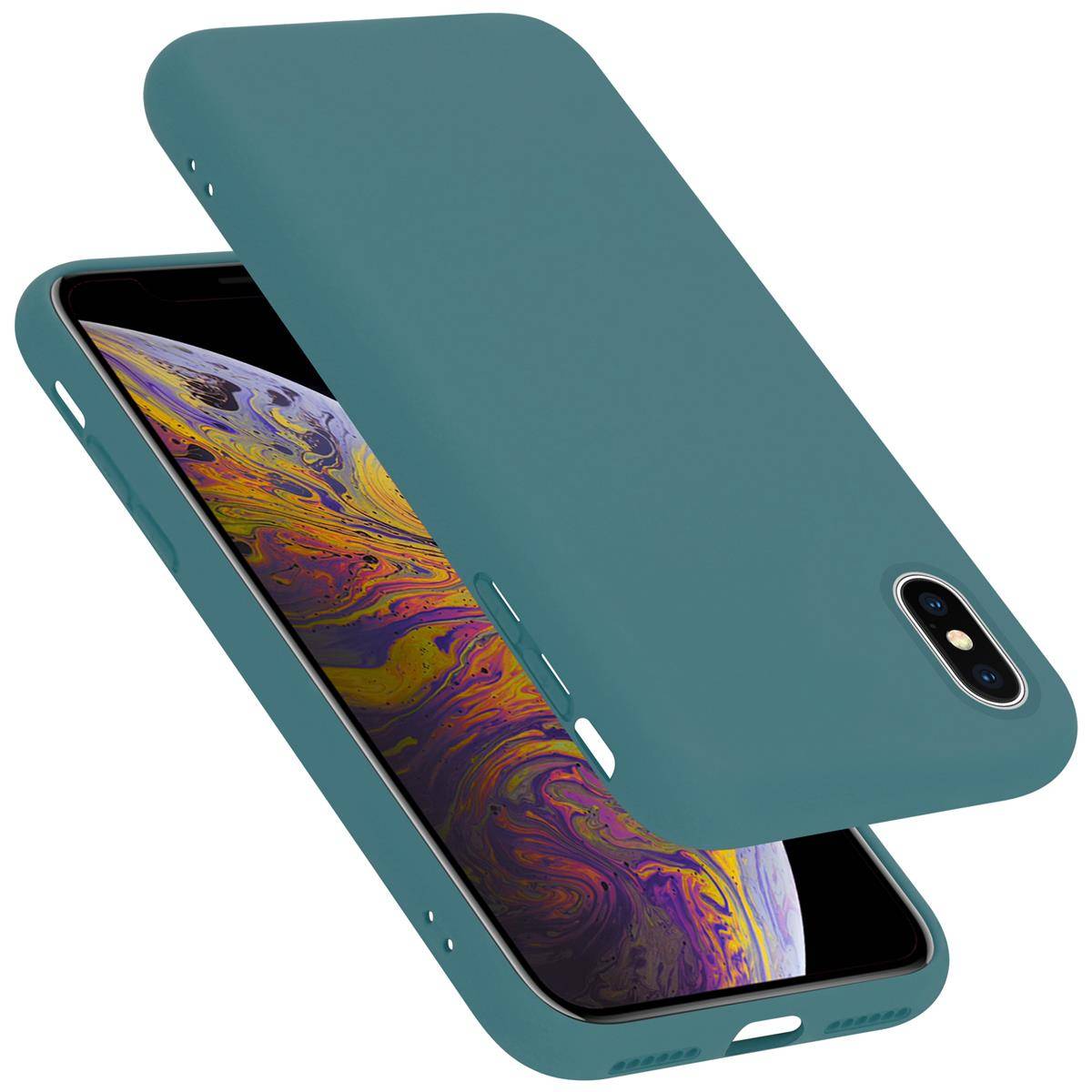 Cadorabo Schutzhülle für Apple iPhone X / XS Hülle in Grün Handyhülle Case Cover TPU Etui