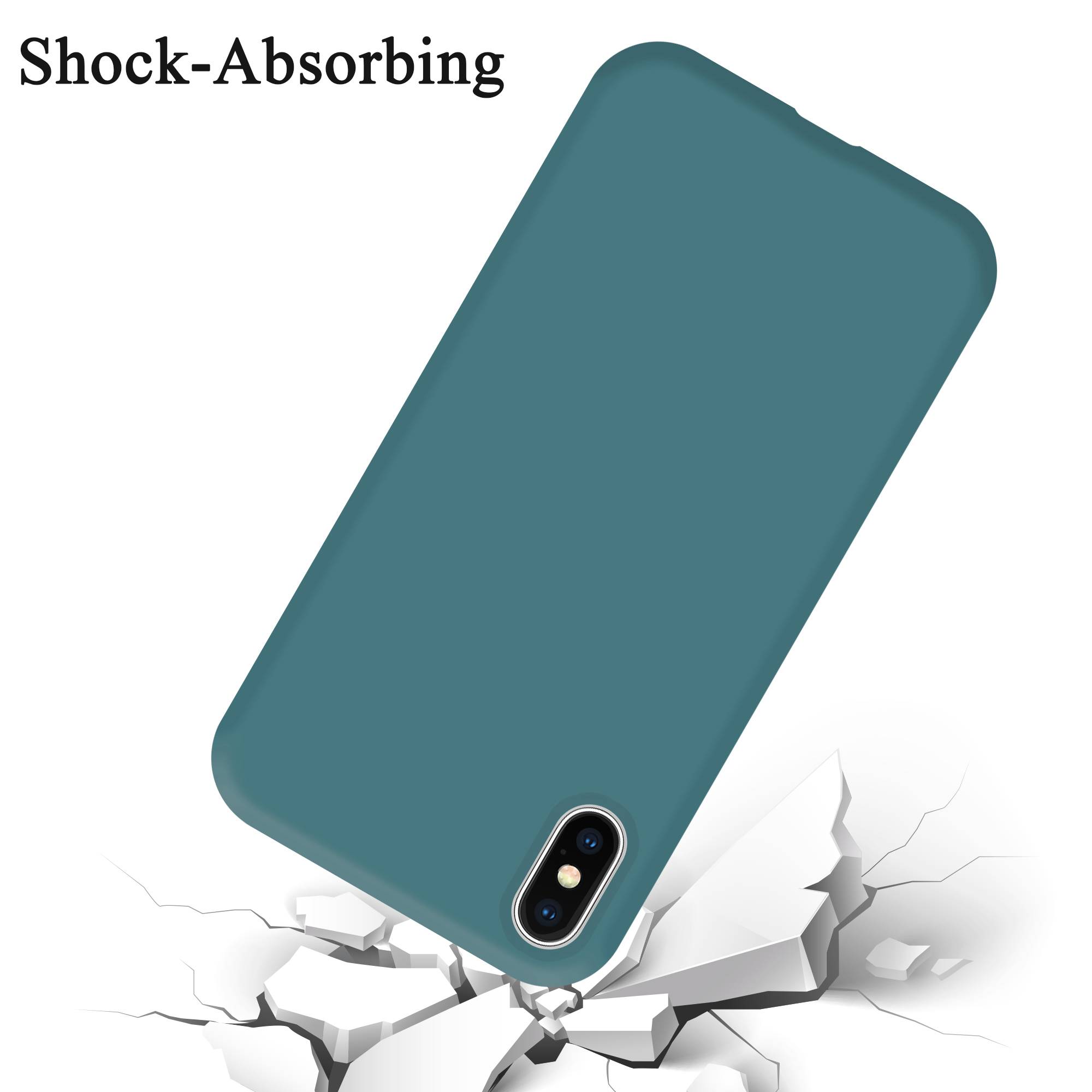 Cadorabo Schutzhülle für Apple iPhone X / XS Hülle in Grün Handyhülle Case Cover TPU Etui