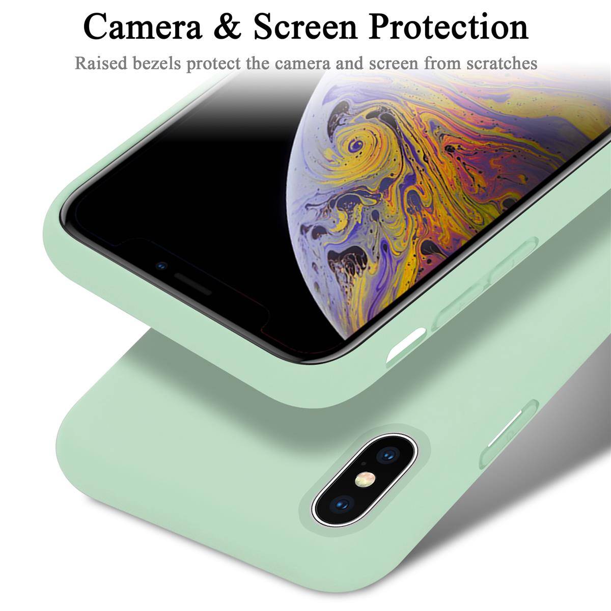 Cadorabo Schutzhülle für Apple iPhone X / XS Hülle in Grün Handyhülle Case Cover TPU Etui
