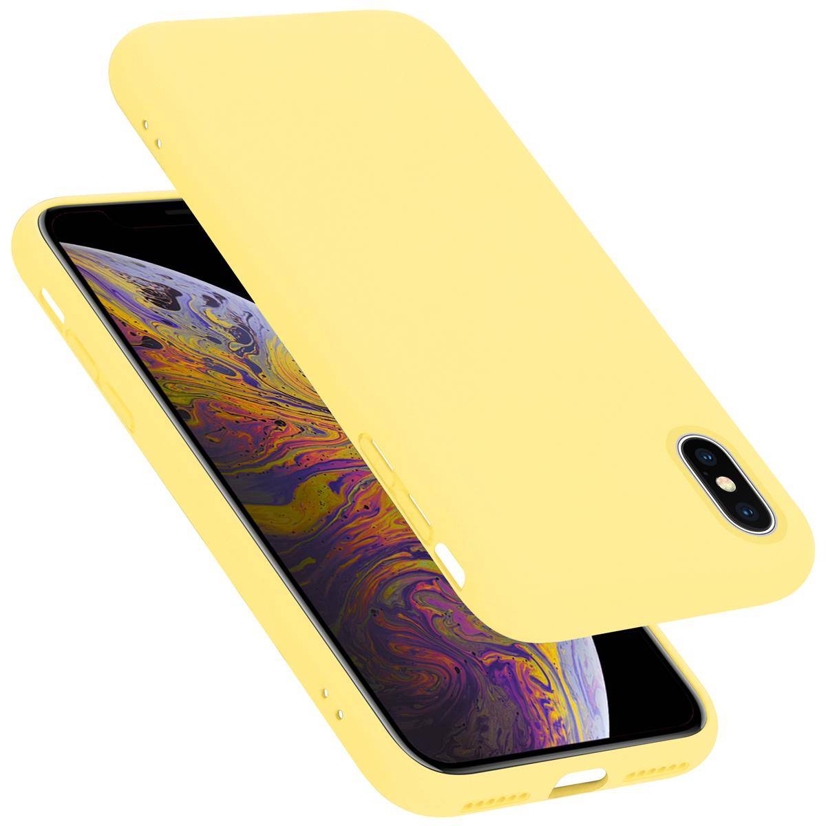 Cadorabo Schutzhülle für Apple iPhone X / XS Hülle in Gelb Handyhülle Case Cover TPU Etui