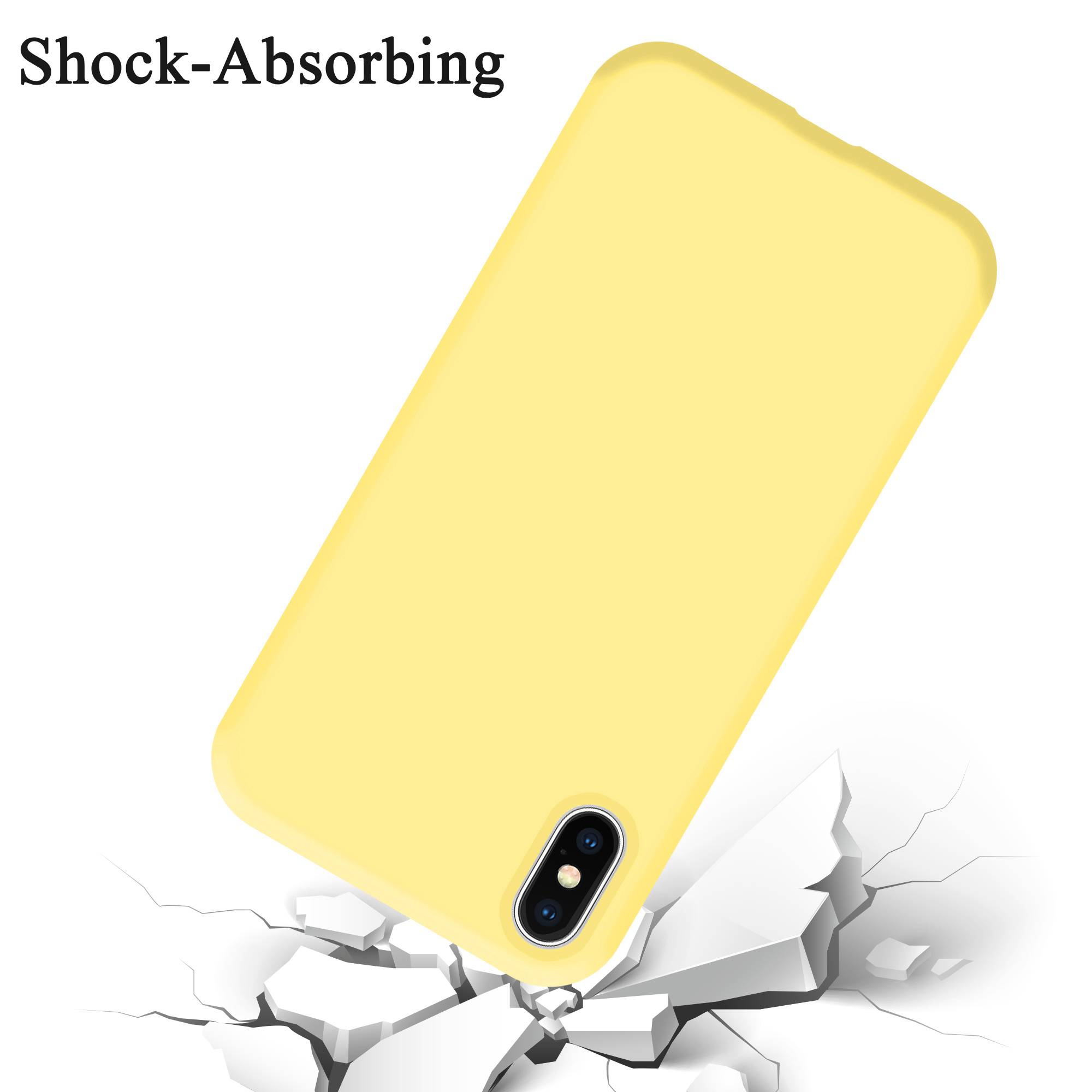 Cadorabo Schutzhülle für Apple iPhone X / XS Hülle in Gelb Handyhülle Case Cover TPU Etui