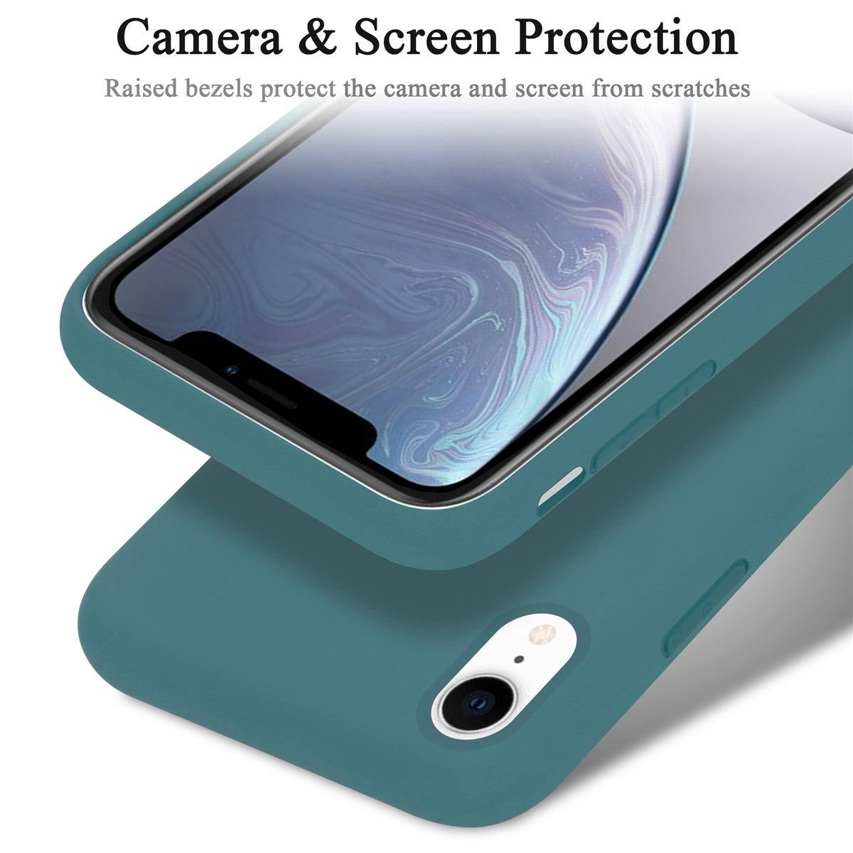 Cadorabo Schutzhülle für Apple iPhone XR Hülle in Grün Handyhülle Case Cover TPU Etui