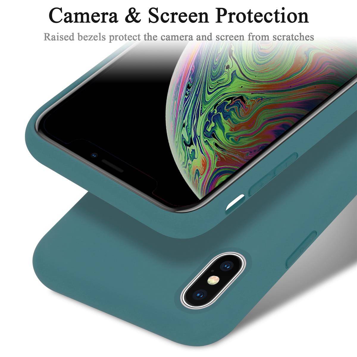Cadorabo Schutzhülle für Apple iPhone XS MAX Hülle in Grün Handyhülle Case Cover TPU Etui