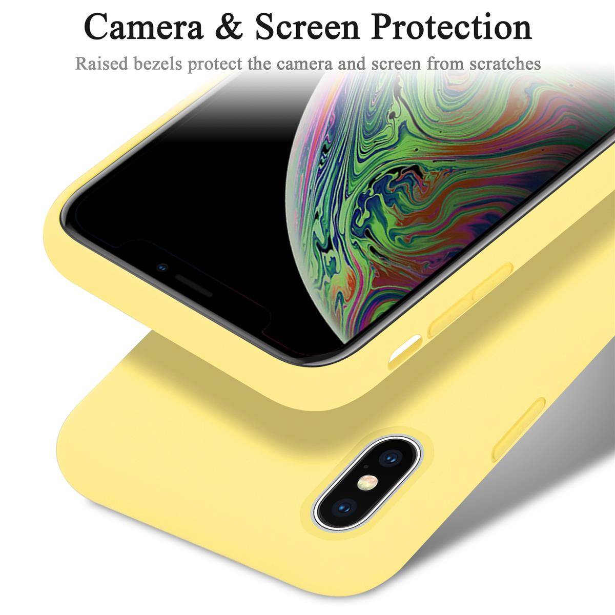 Cadorabo Schutzhülle für Apple iPhone XS MAX Hülle in Gelb Handyhülle Case Cover TPU Etui