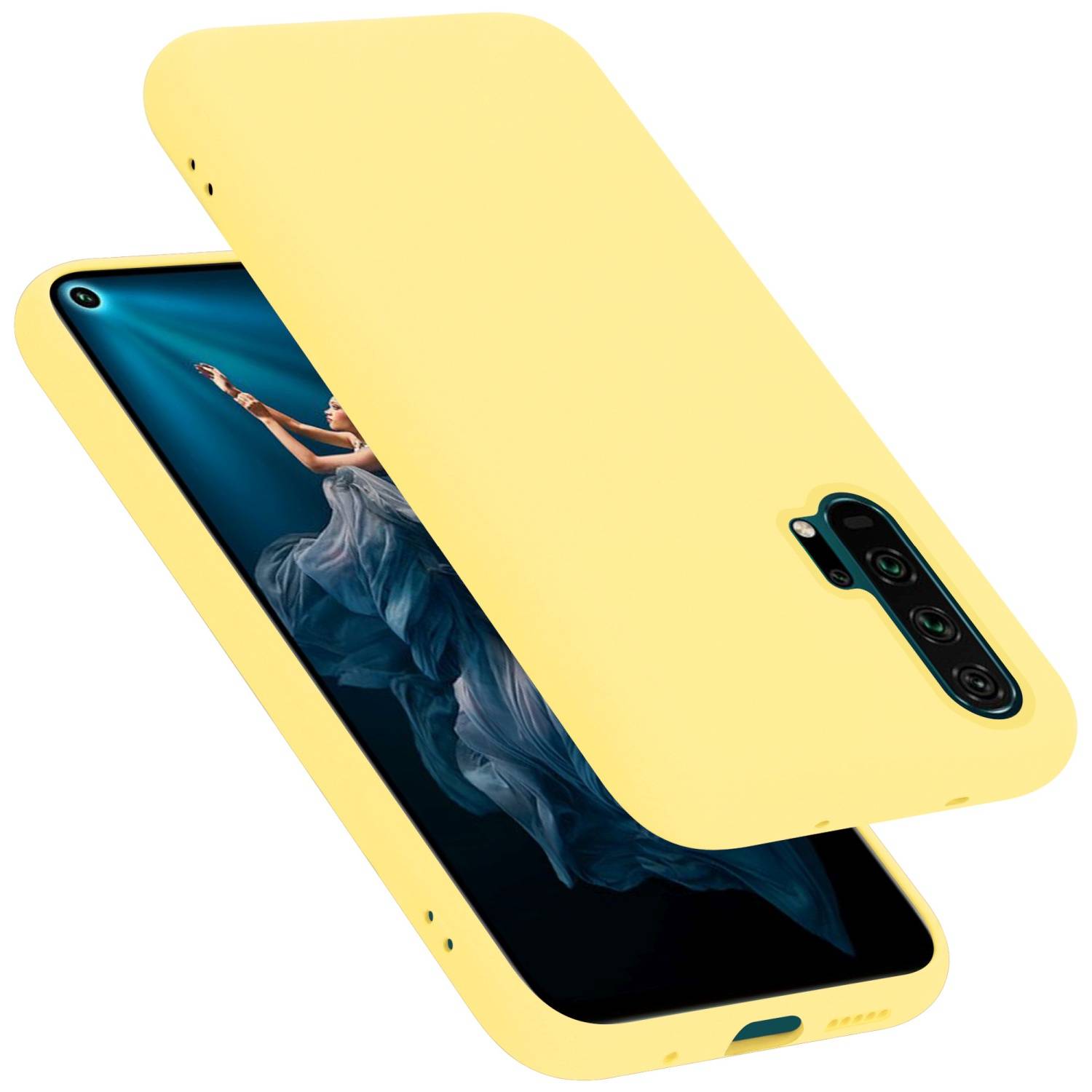 Cadorabo Schutzhülle für Honor 20 PRO Hülle in Gelb Handyhülle Case Cover TPU Etui