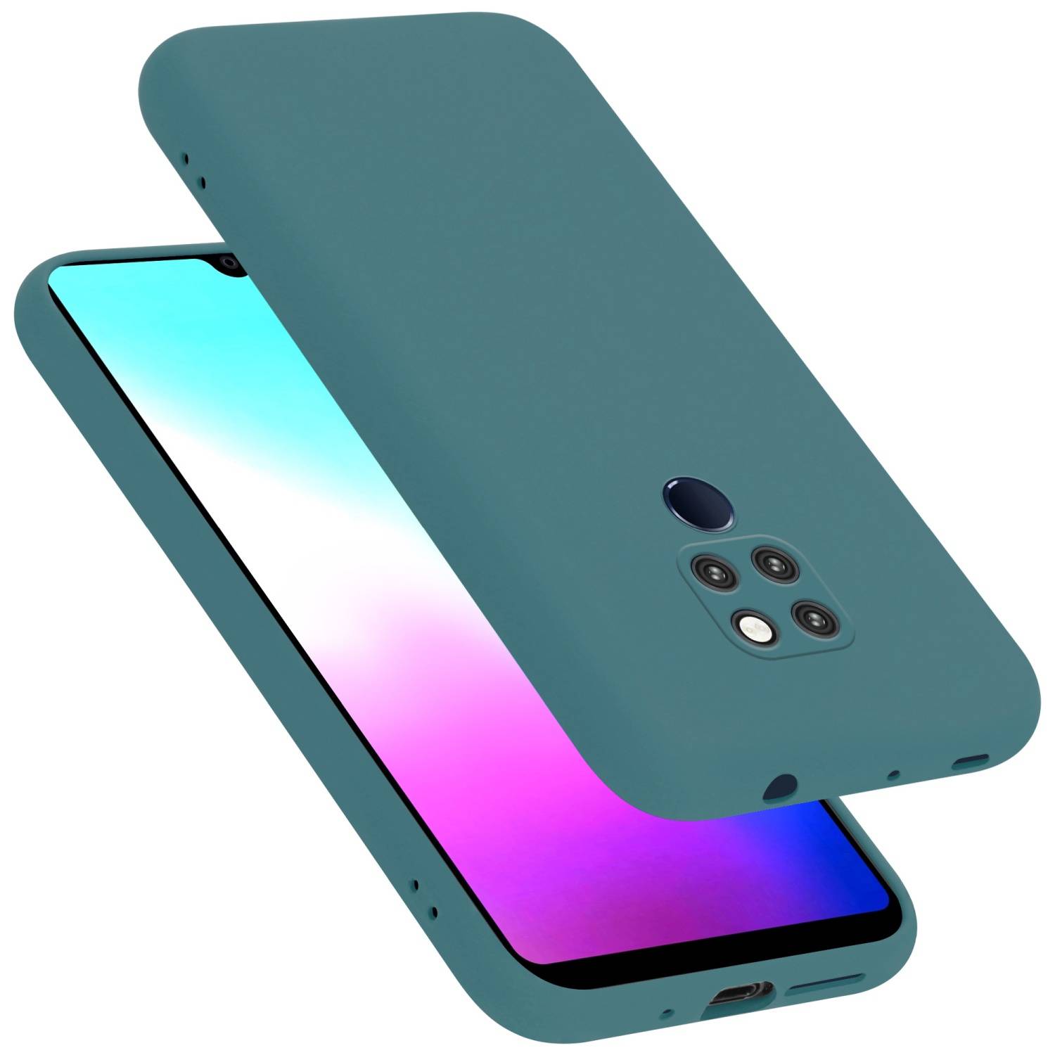 Cadorabo Schutzhülle für Huawei MATE 20 LITE Hülle in Grün Handyhülle Case Cover TPU Etui