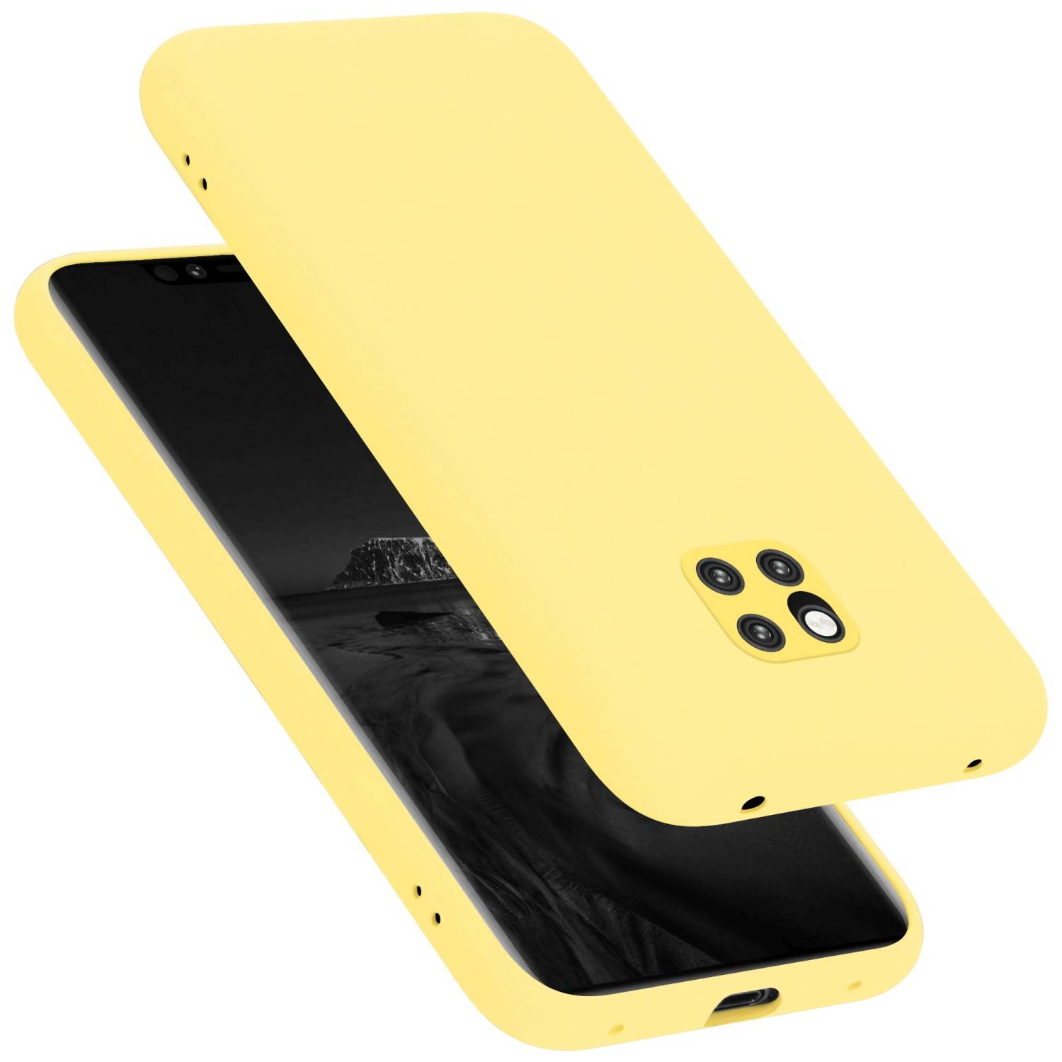 Cadorabo Schutzhülle für Huawei MATE 20 PRO Hülle in Gelb Handyhülle Case Cover TPU Etui