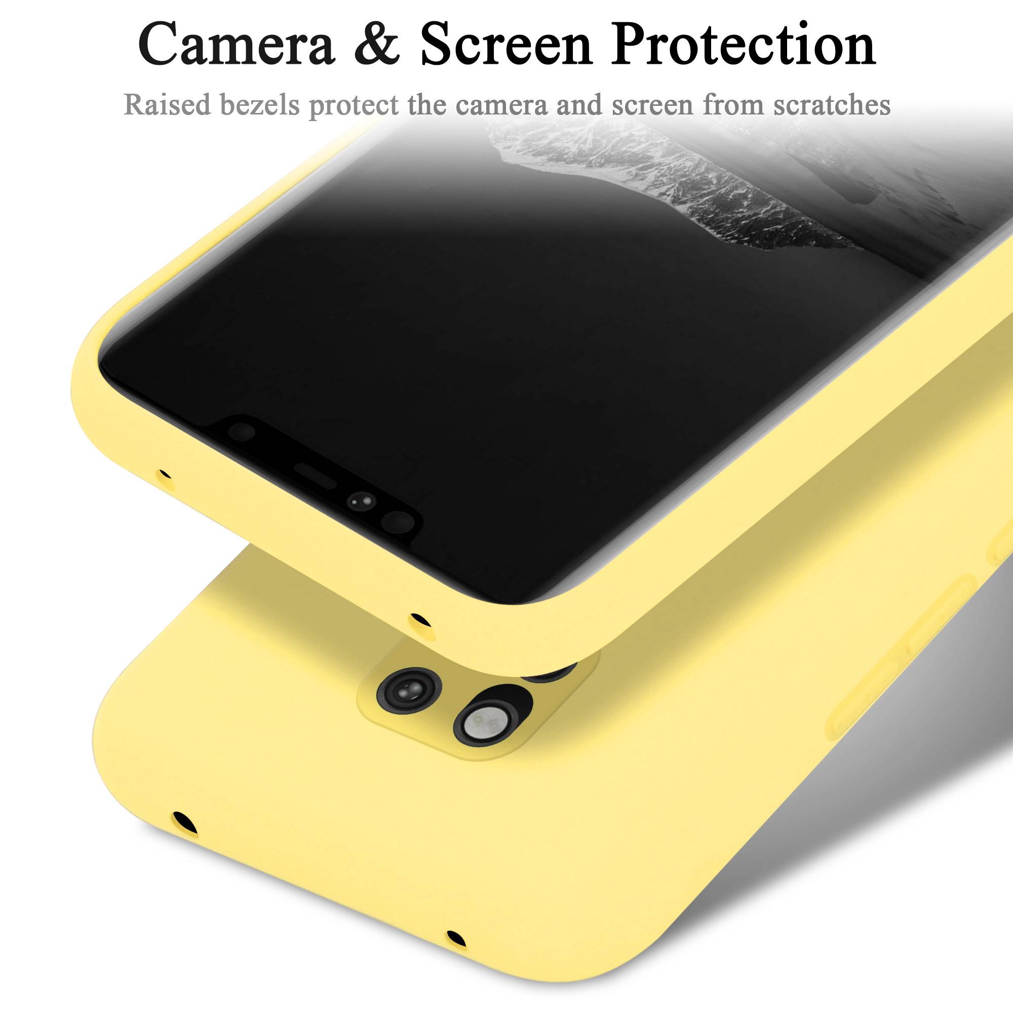 Cadorabo Schutzhülle für Huawei MATE 20 PRO Hülle in Gelb Handyhülle Case Cover TPU Etui