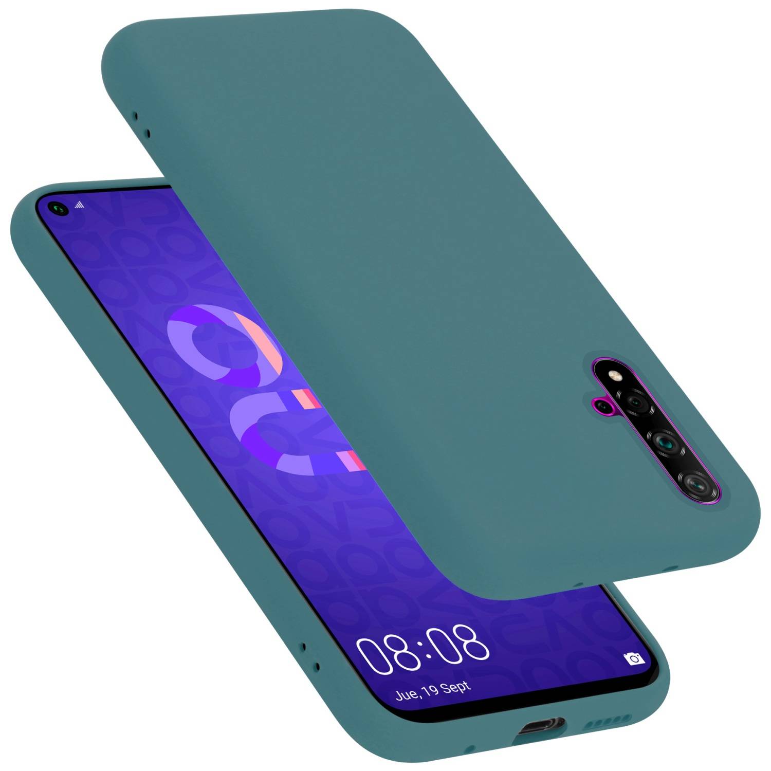 Cadorabo Schutzhülle für Honor 20 / 20S / Huawei NOVA 5T Hülle in Grün Handyhülle Case Cover TPU Etui