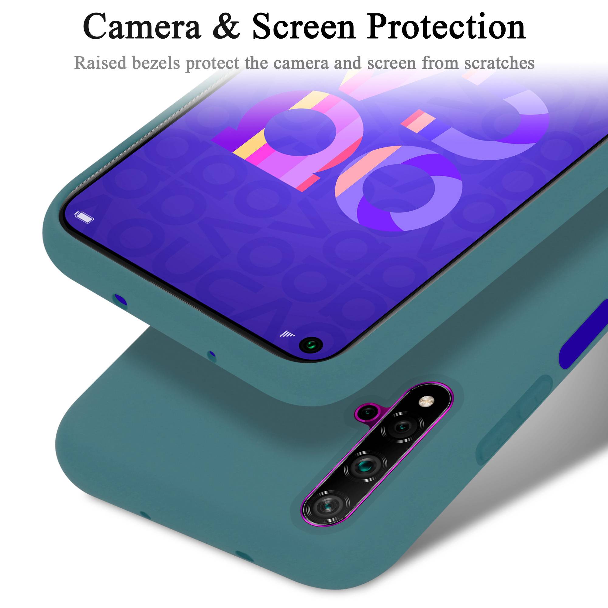 Cadorabo Schutzhülle für Honor 20 / 20S / Huawei NOVA 5T Hülle in Grün Handyhülle Case Cover TPU Etui