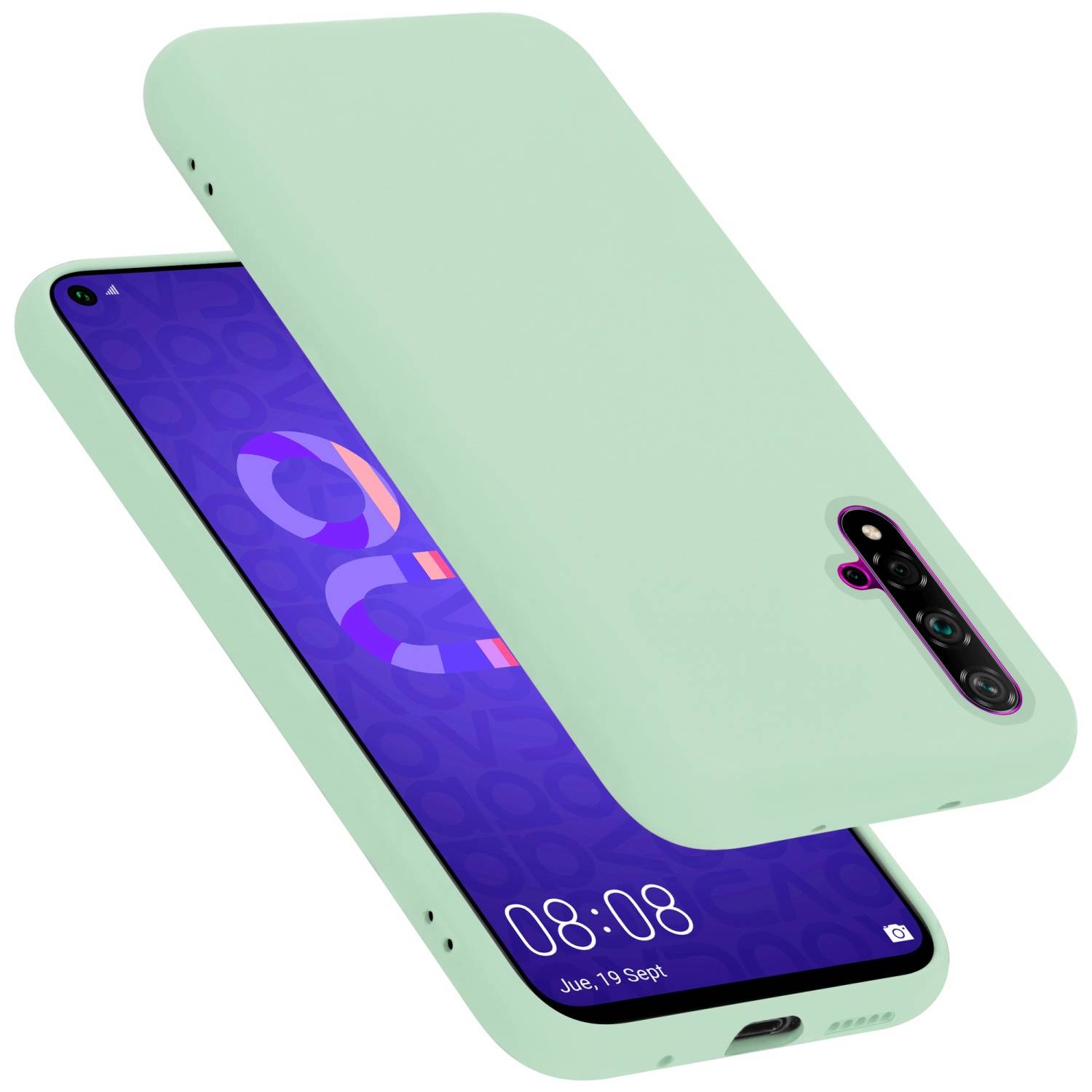 Cadorabo Schutzhülle für Honor 20 / 20S / Huawei NOVA 5T Hülle in Grün Handyhülle Case Cover TPU Etui