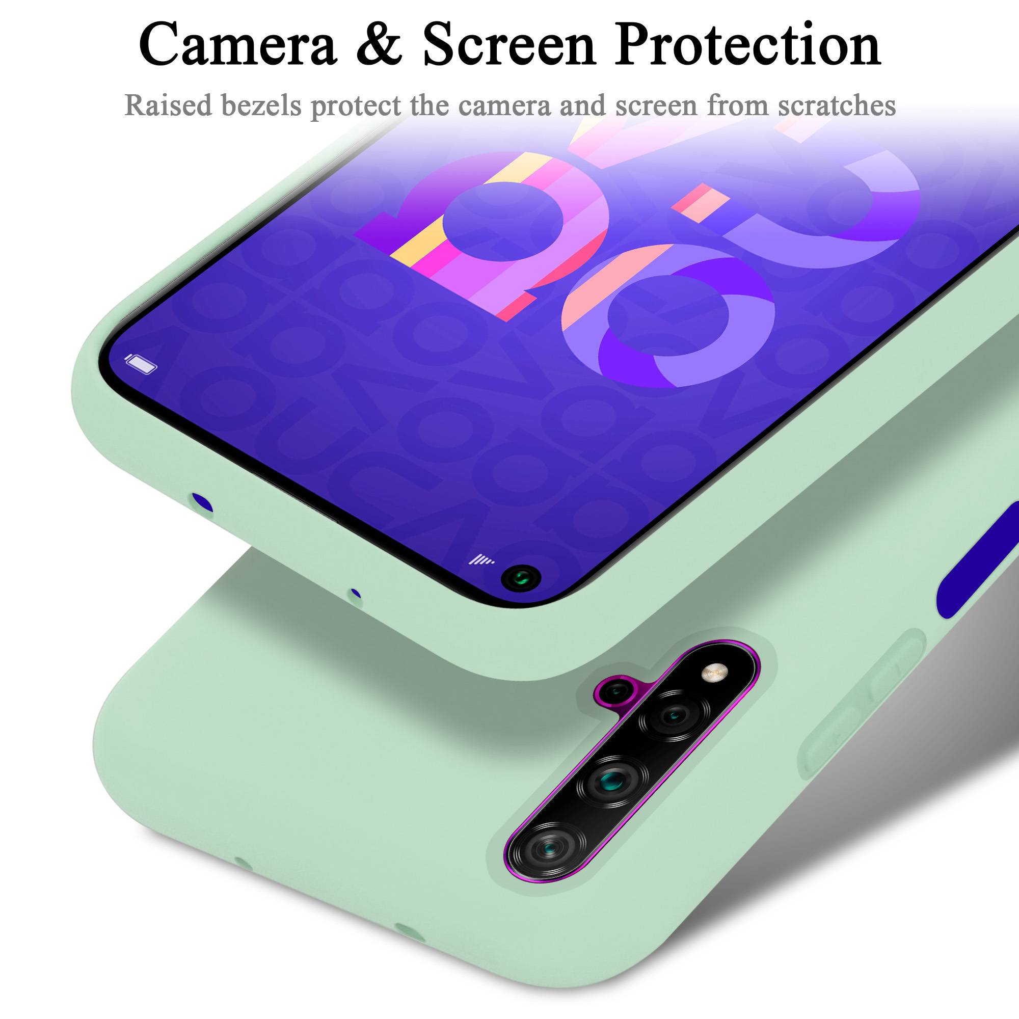 Cadorabo Schutzhülle für Honor 20 / 20S / Huawei NOVA 5T Hülle in Grün Handyhülle Case Cover TPU Etui