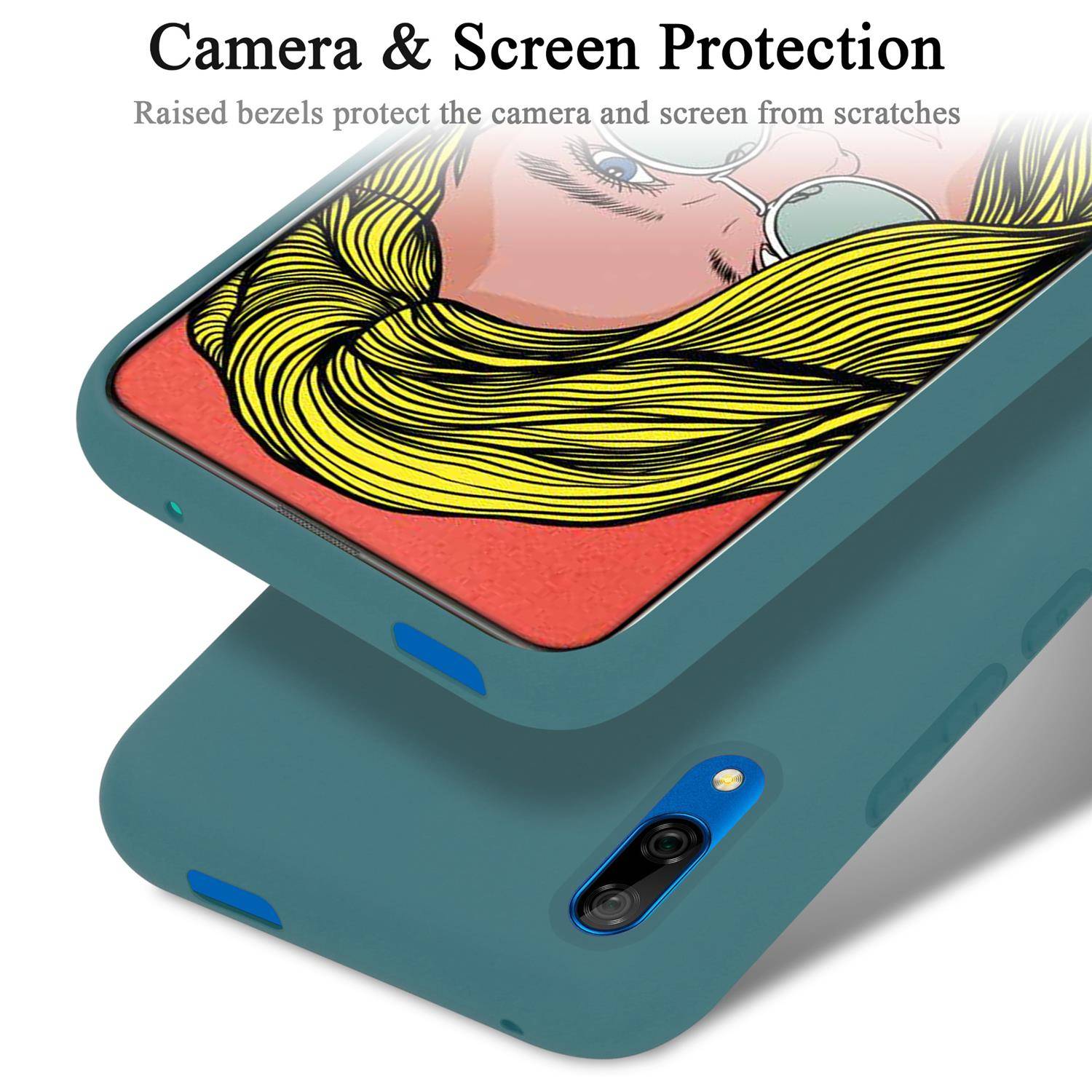 Cadorabo Schutzhülle für Huawei P SMART Z / Y9 PRIME 2019 / Enjoy 10 PLUS Hülle in Grün Handyhülle Case Cover TPU Etui