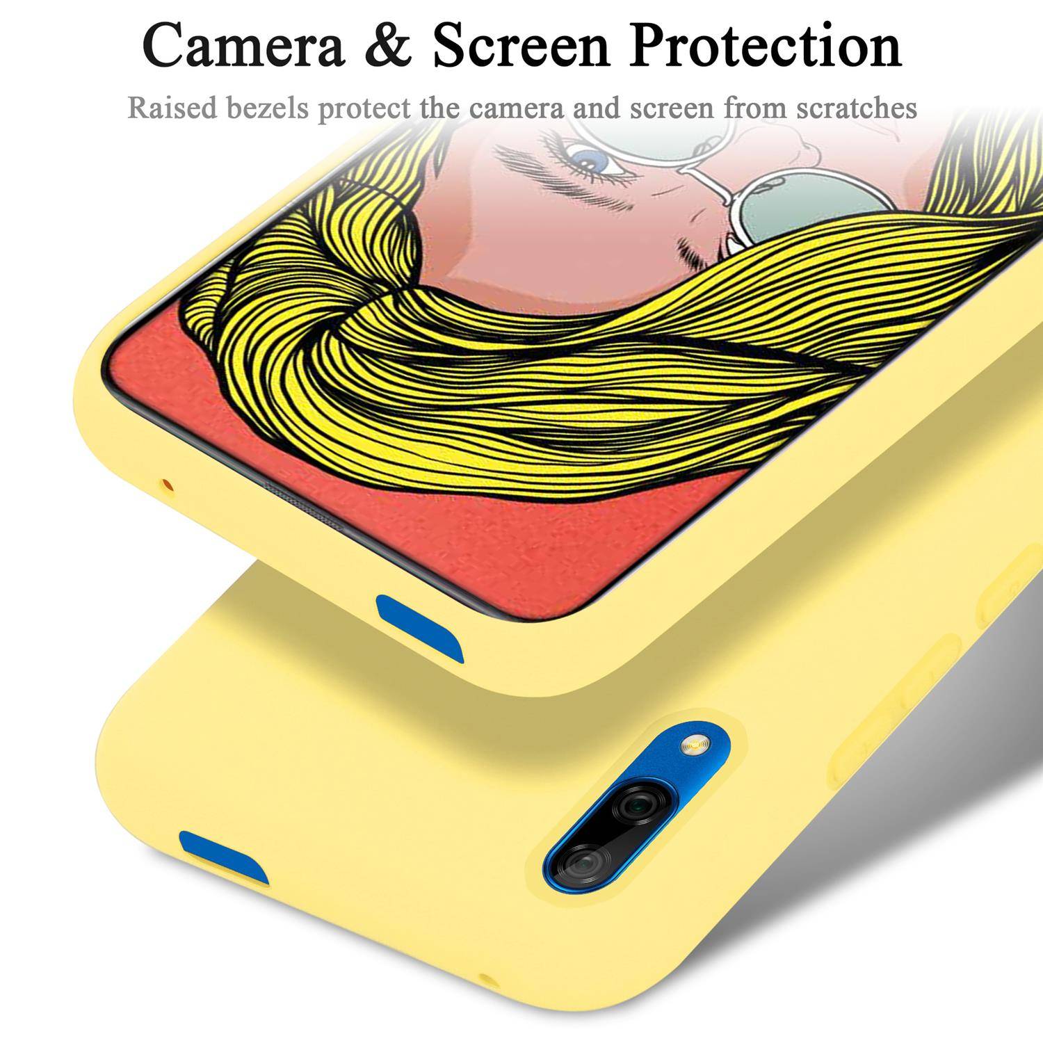 Cadorabo Schutzhülle für Huawei P SMART Z / Y9 PRIME 2019 / Enjoy 10 PLUS Hülle in Gelb Handyhülle Case Cover TPU Etui