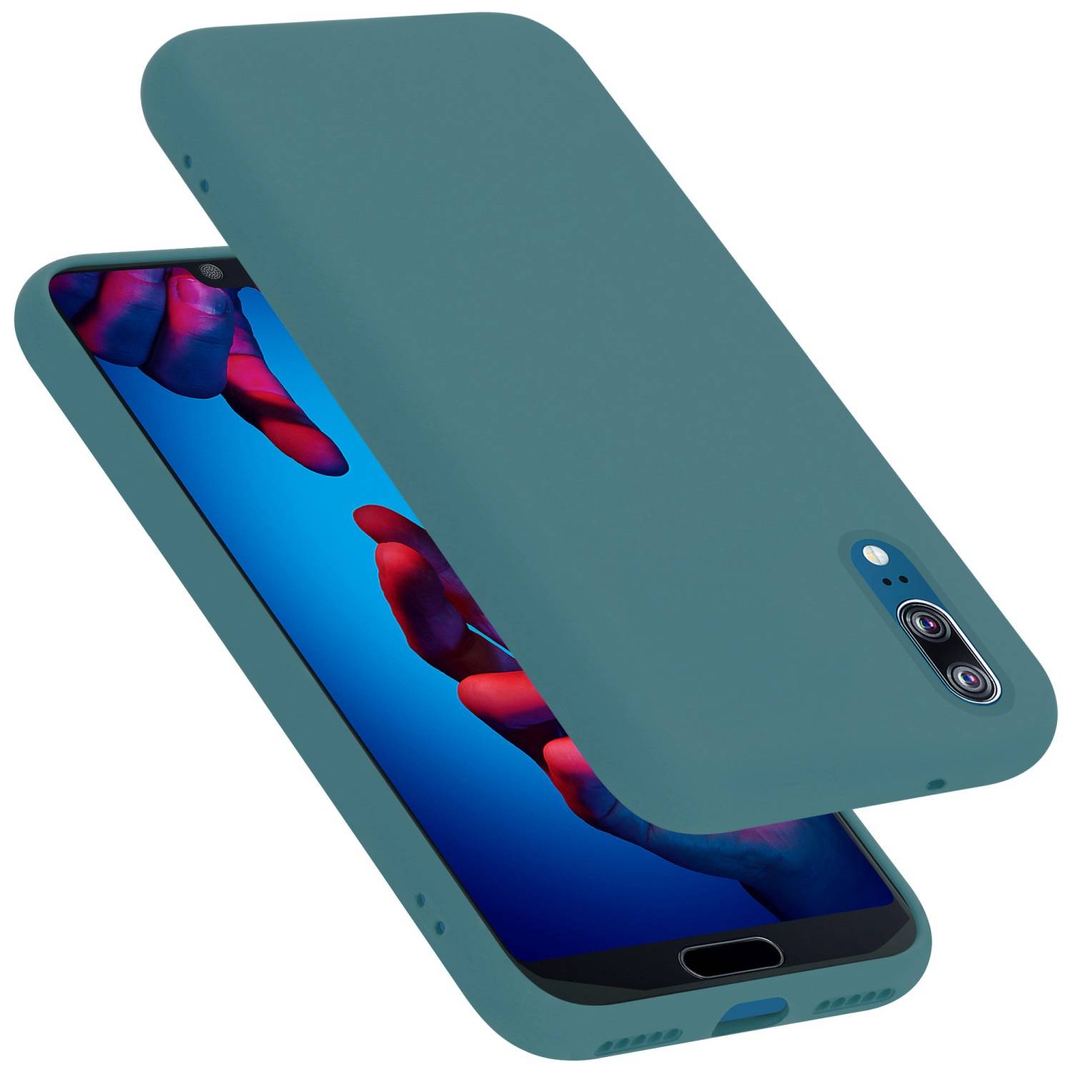 Cadorabo Schutzhülle für Huawei P20 Hülle in Grün Handyhülle Case Cover TPU Etui