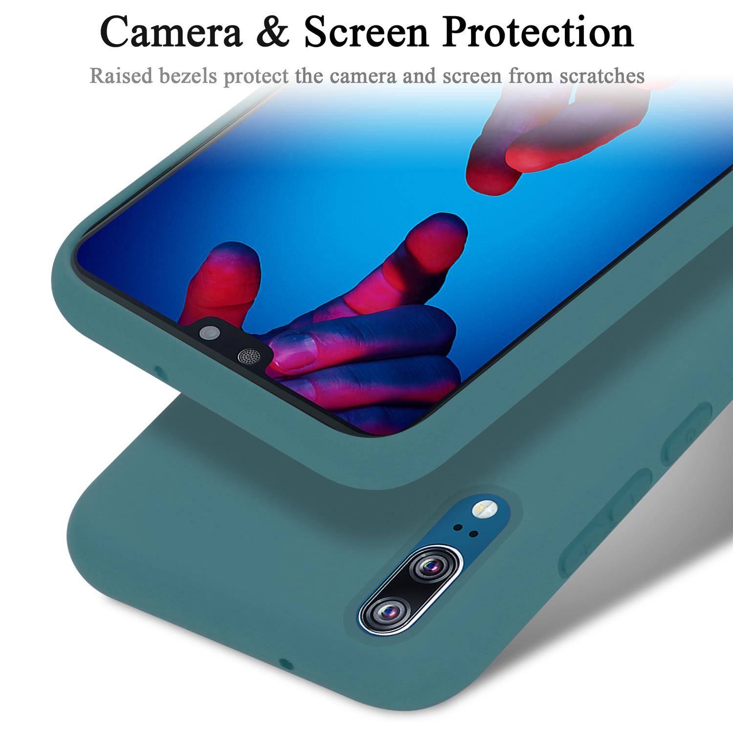 Cadorabo Schutzhülle für Huawei P20 Hülle in Grün Handyhülle Case Cover TPU Etui