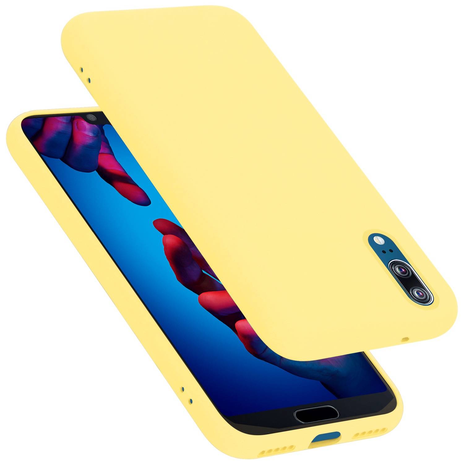 Cadorabo Schutzhülle für Huawei P20 Hülle in Gelb Handyhülle Case Cover TPU Etui