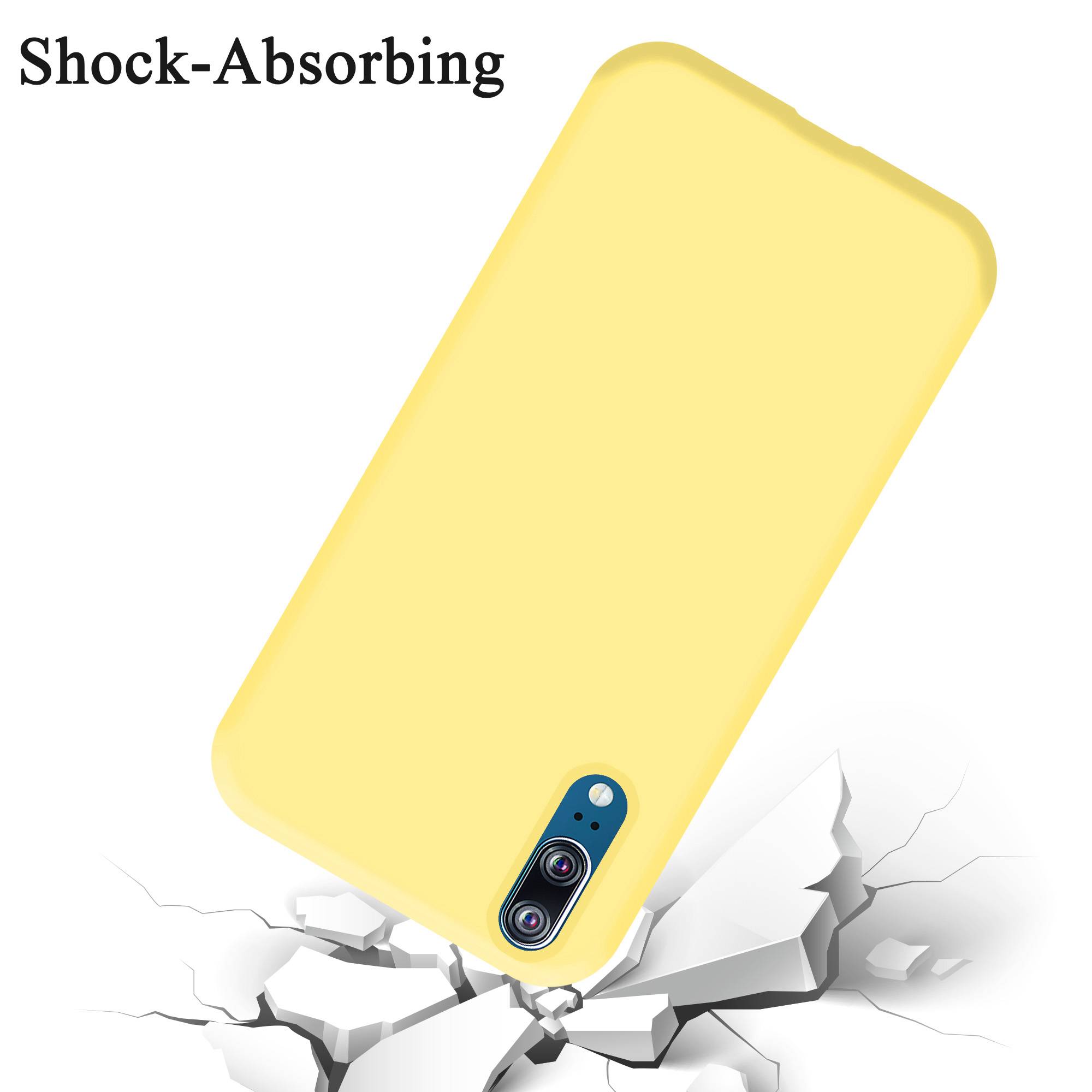 Cadorabo Schutzhülle für Huawei P20 Hülle in Gelb Handyhülle Case Cover TPU Etui