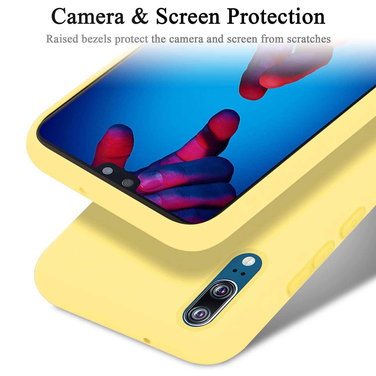 Cadorabo Schutzhülle für Huawei P20 Hülle in Gelb Handyhülle Case Cover TPU Etui