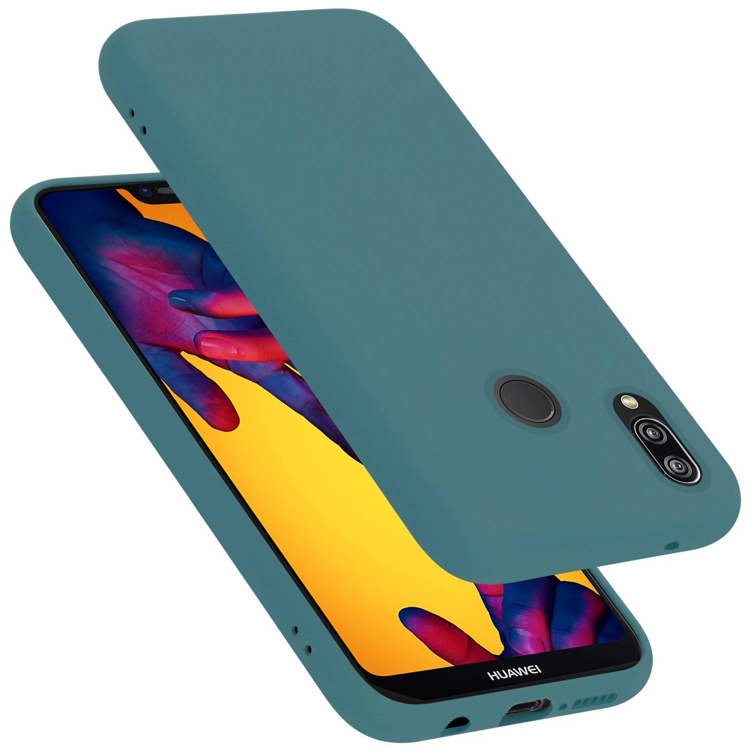 Cadorabo Schutzhülle für Huawei P20 LITE 2018 / NOVA 3E Hülle in Grün Handyhülle Case Cover TPU Etui