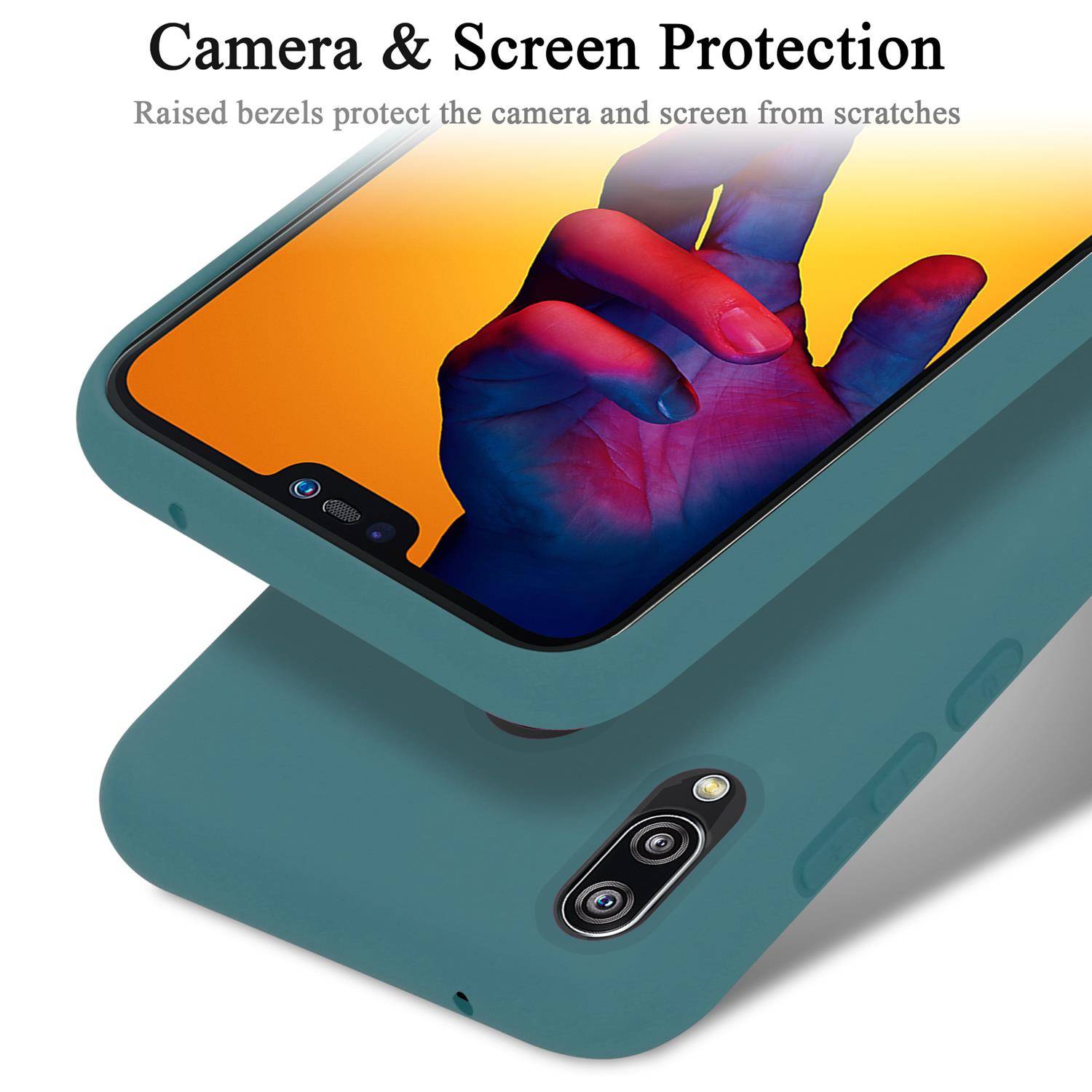 Cadorabo Schutzhülle für Huawei P20 LITE 2018 / NOVA 3E Hülle in Grün Handyhülle Case Cover TPU Etui