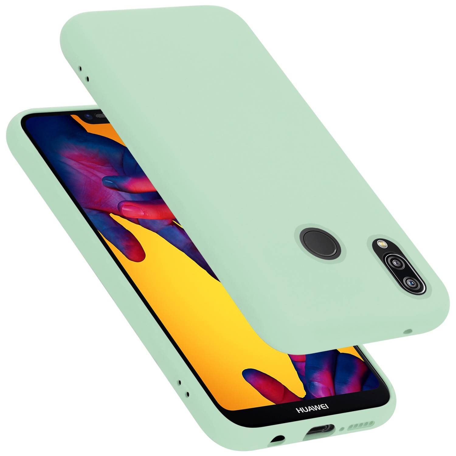 Cadorabo Schutzhülle für Huawei P20 LITE 2018 / NOVA 3E Hülle in Grün Handyhülle Case Cover TPU Etui