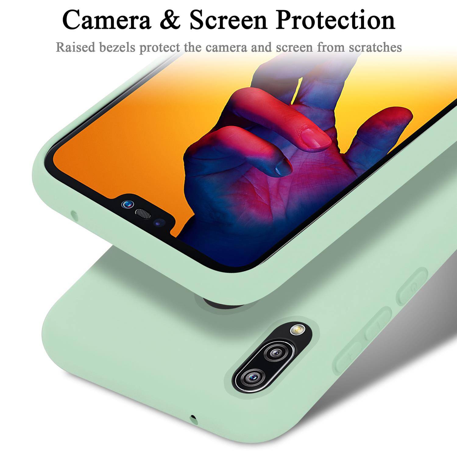Cadorabo Schutzhülle für Huawei P20 LITE 2018 / NOVA 3E Hülle in Grün Handyhülle Case Cover TPU Etui