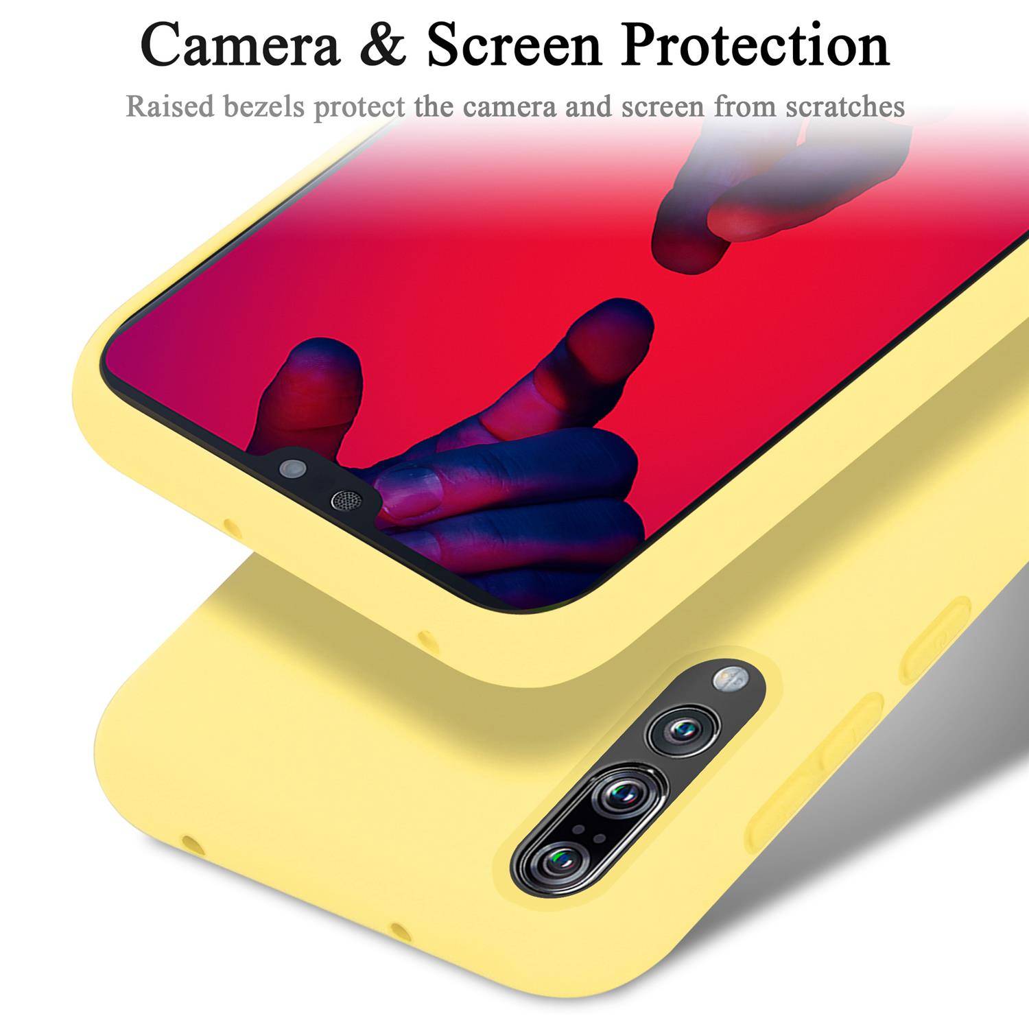Cadorabo Schutzhülle für Huawei P20 PRO / P20 PLUS Hülle in Gelb Handyhülle Case Cover TPU Etui