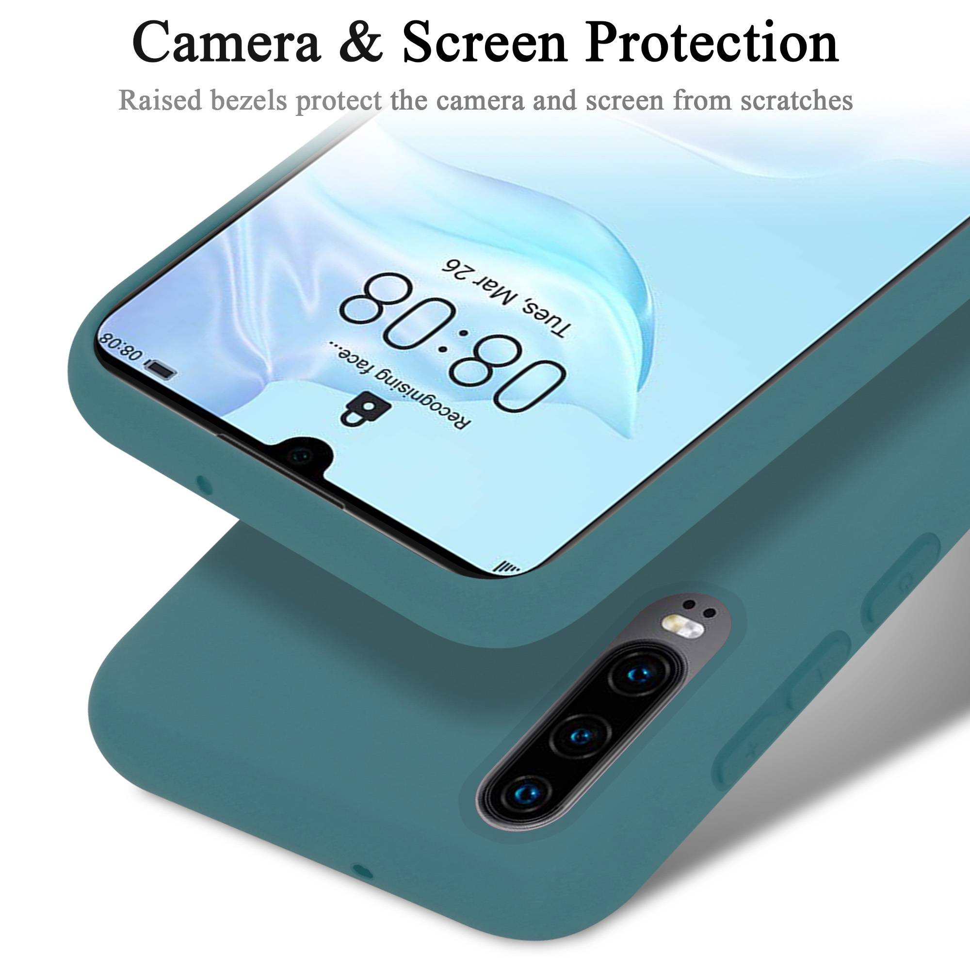Cadorabo Schutzhülle für Huawei P30 Hülle in Grün Handyhülle Case Cover TPU Etui