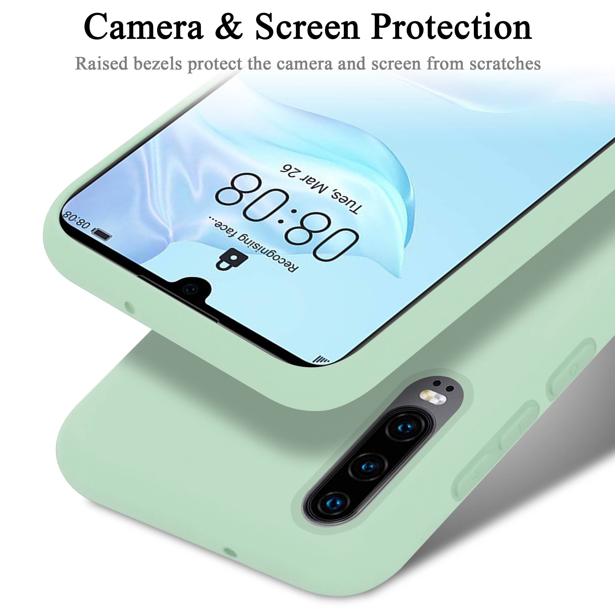 Cadorabo Schutzhülle für Huawei P30 Hülle in Grün Handyhülle Case Cover TPU Etui