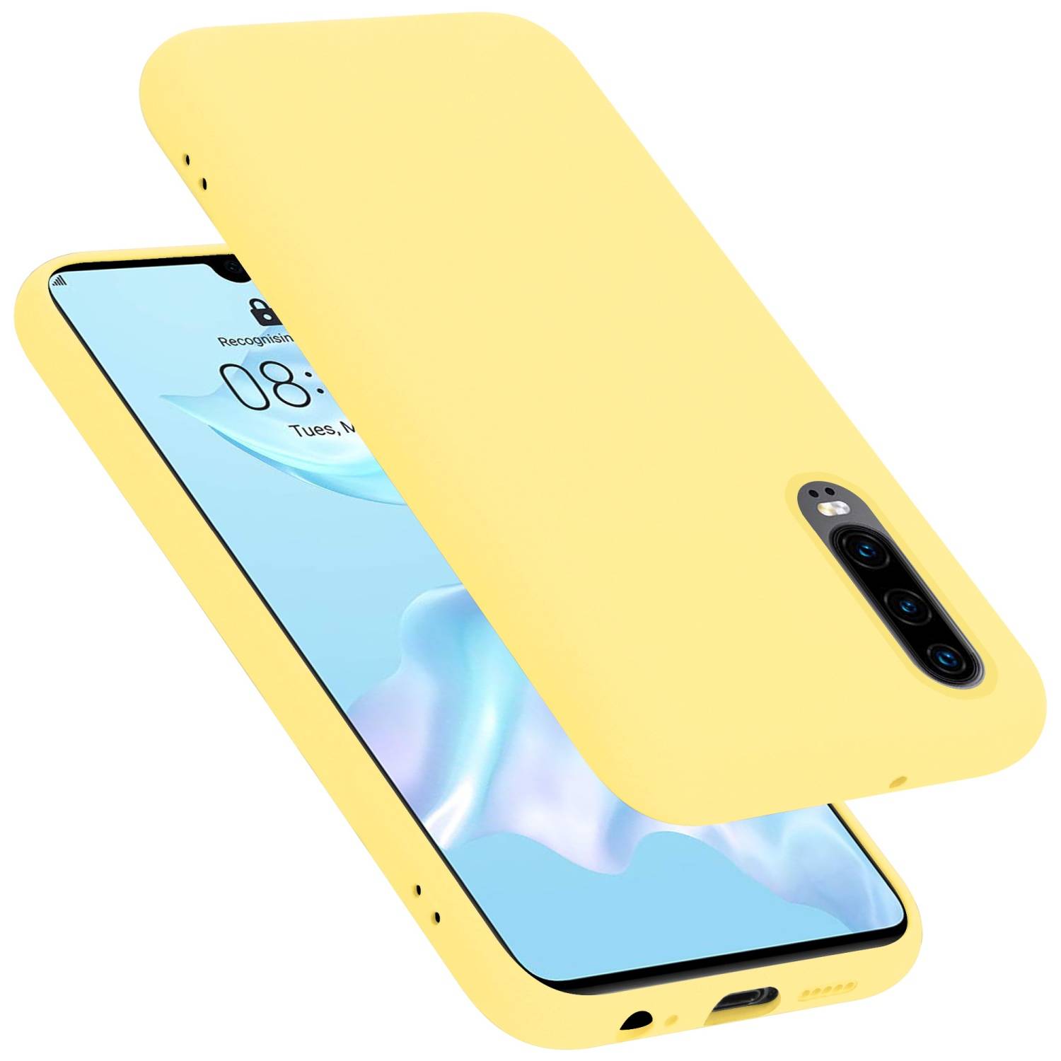 Cadorabo Schutzhülle für Huawei P30 Hülle in Gelb Handyhülle Case Cover TPU Etui