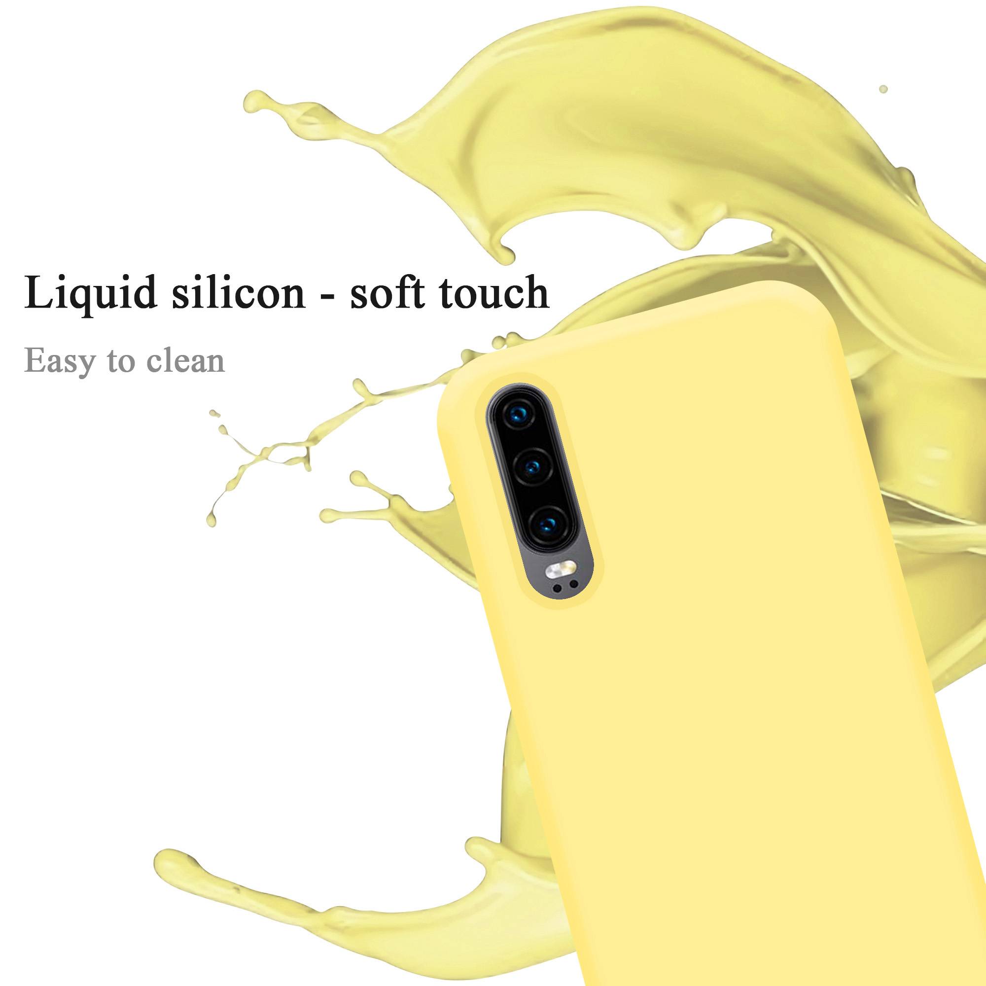 Cadorabo Schutzhülle für Huawei P30 Hülle in Gelb Handyhülle Case Cover TPU Etui