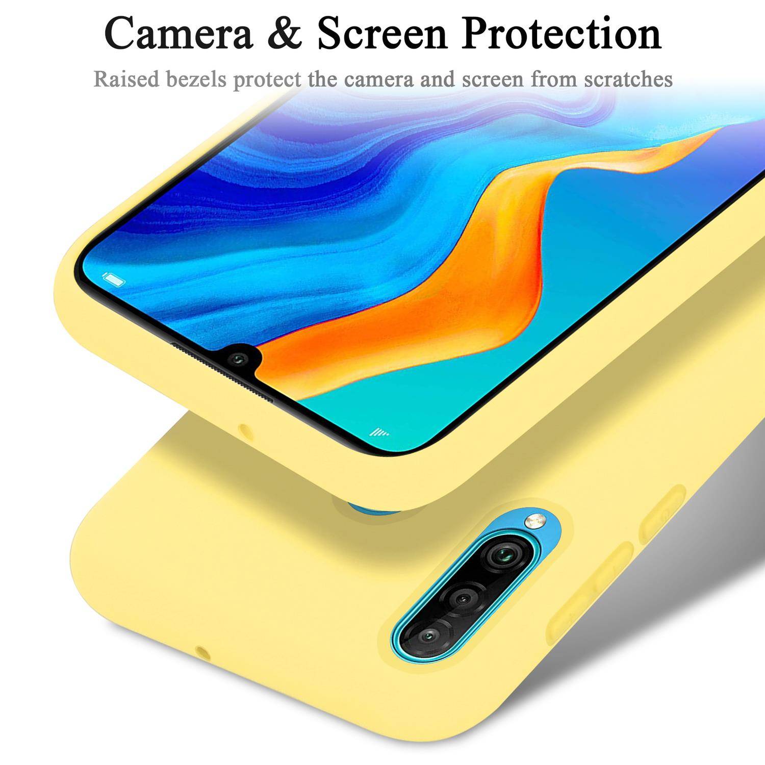 Cadorabo Schutzhülle für Huawei P30 LITE Hülle in Gelb Handyhülle Case Cover TPU Etui