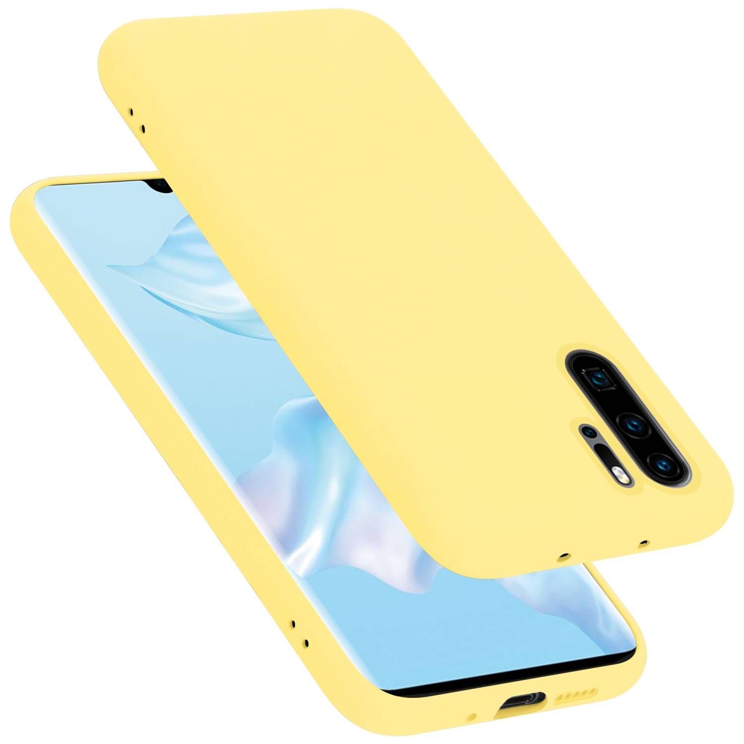 Cadorabo Schutzhülle für Huawei P30 PRO Hülle in Gelb Handyhülle Case Cover TPU Etui