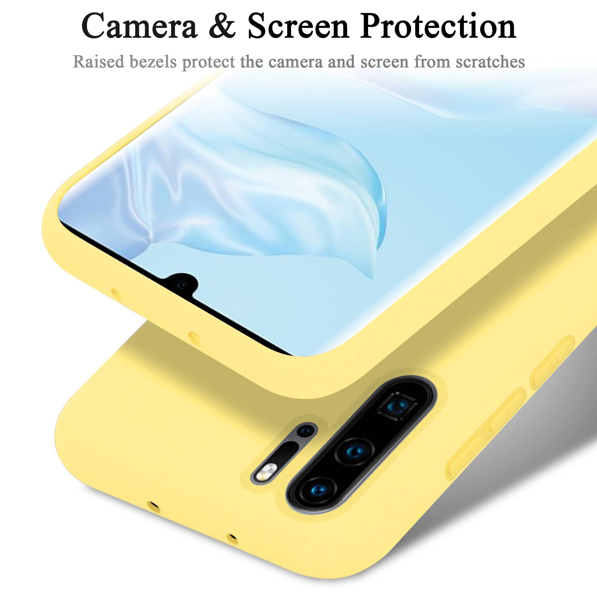 Cadorabo Schutzhülle für Huawei P30 PRO Hülle in Gelb Handyhülle Case Cover TPU Etui