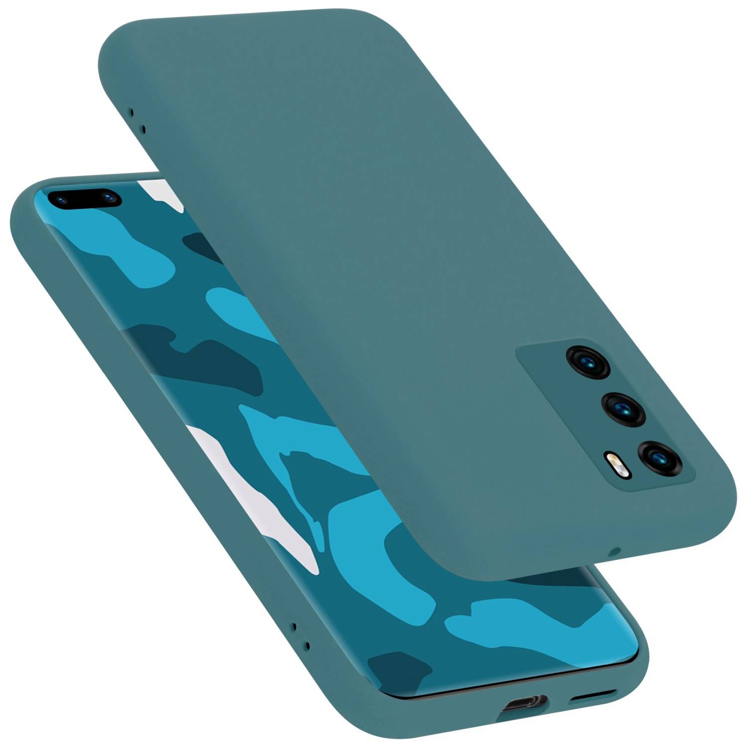Cadorabo Schutzhülle für Huawei P40 Hülle in Grün Handyhülle Case Cover TPU Etui
