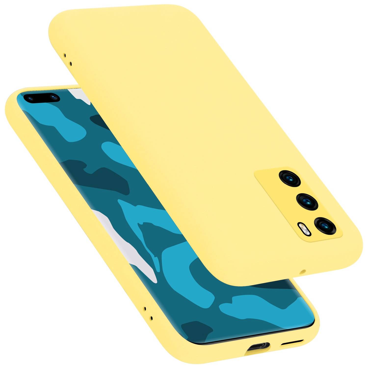 Cadorabo Schutzhülle für Huawei P40 Hülle in Gelb Handyhülle Case Cover TPU Etui