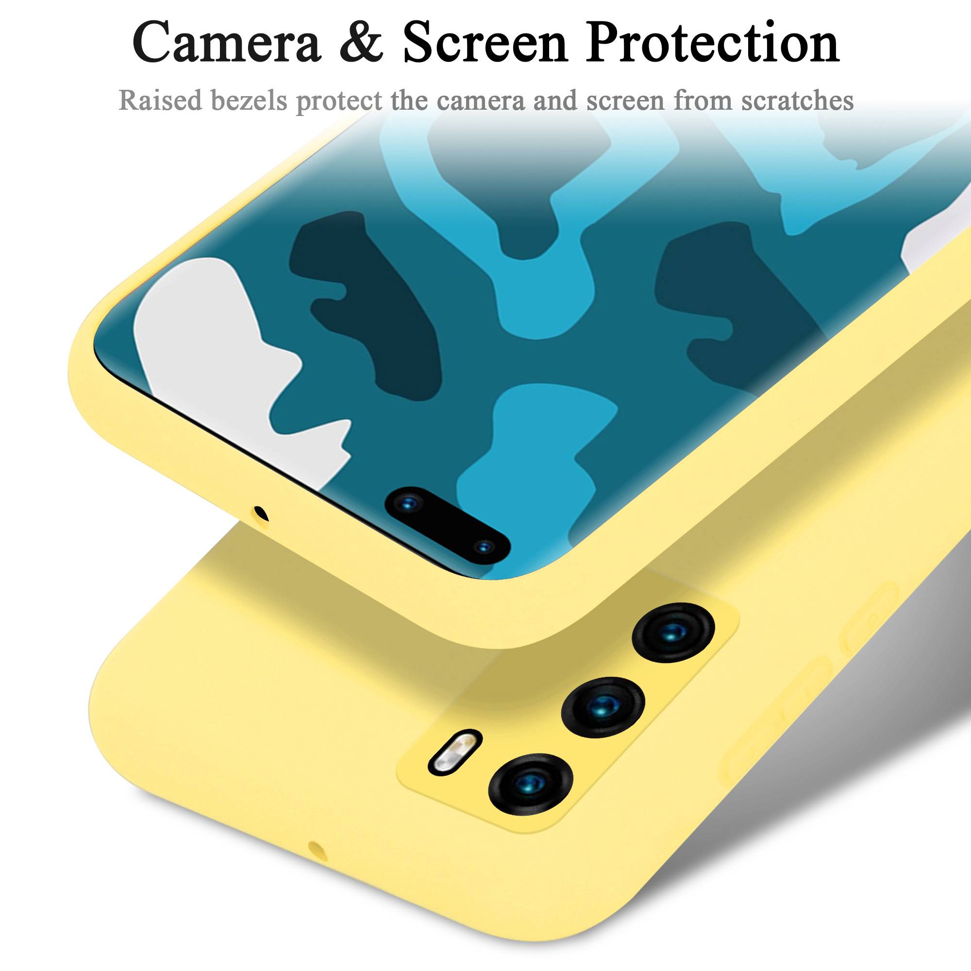 Cadorabo Schutzhülle für Huawei P40 Hülle in Gelb Handyhülle Case Cover TPU Etui