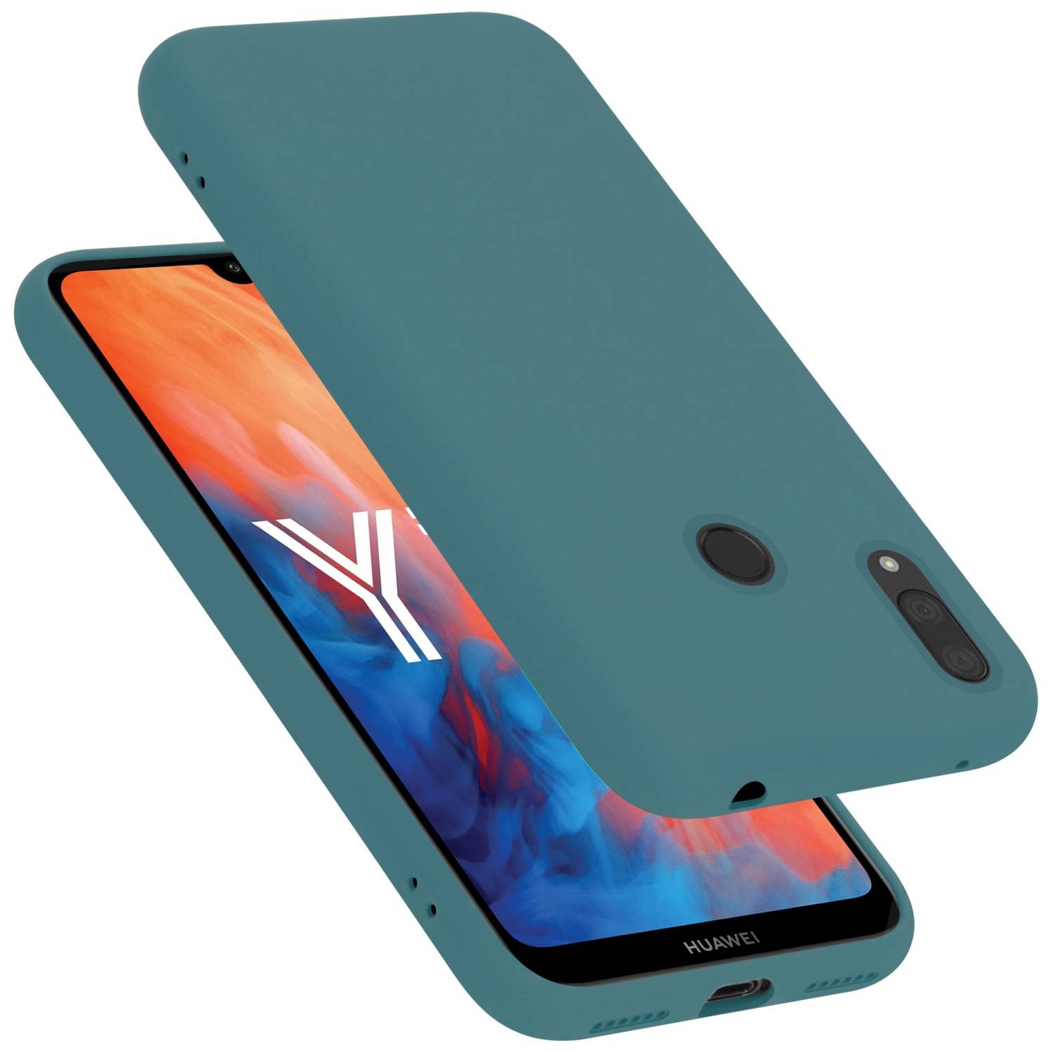Cadorabo Schutzhülle für Huawei Y7 2019 / Y7 PRIME 2019 Hülle in Grün Handyhülle Case Cover TPU Etui