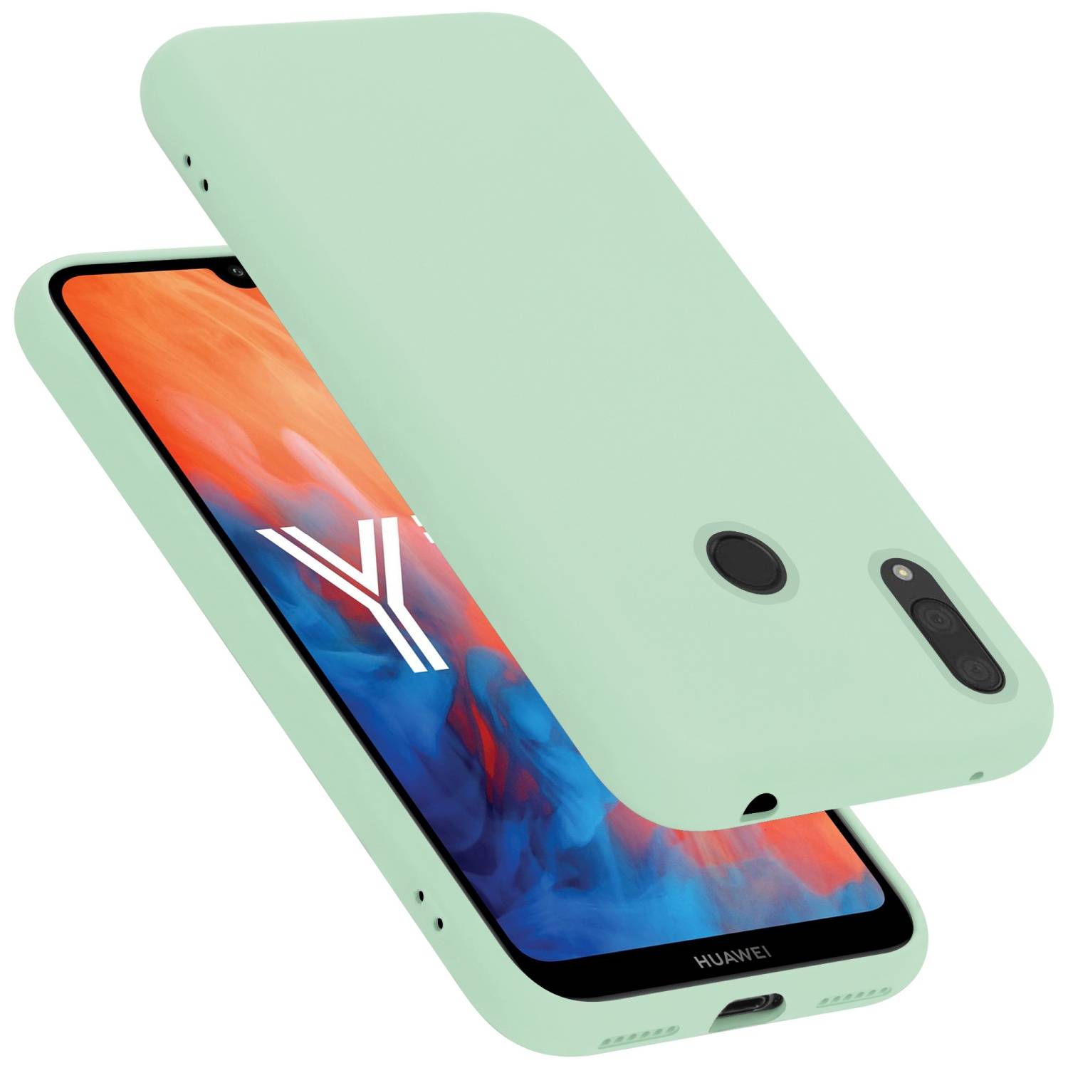Cadorabo Schutzhülle für Huawei Y7 2019 / Y7 PRIME 2019 Hülle in Grün Handyhülle Case Cover TPU Etui