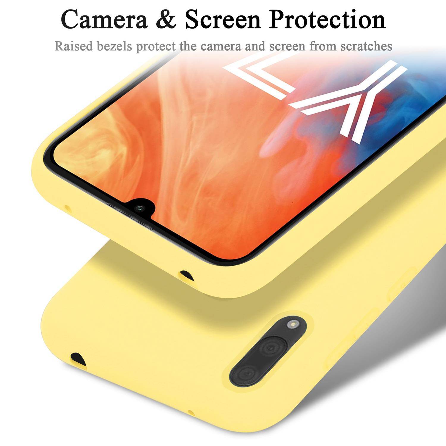 Cadorabo Schutzhülle für Huawei Y7 2019 / Y7 PRIME 2019 Hülle in Gelb Handyhülle Case Cover TPU Etui