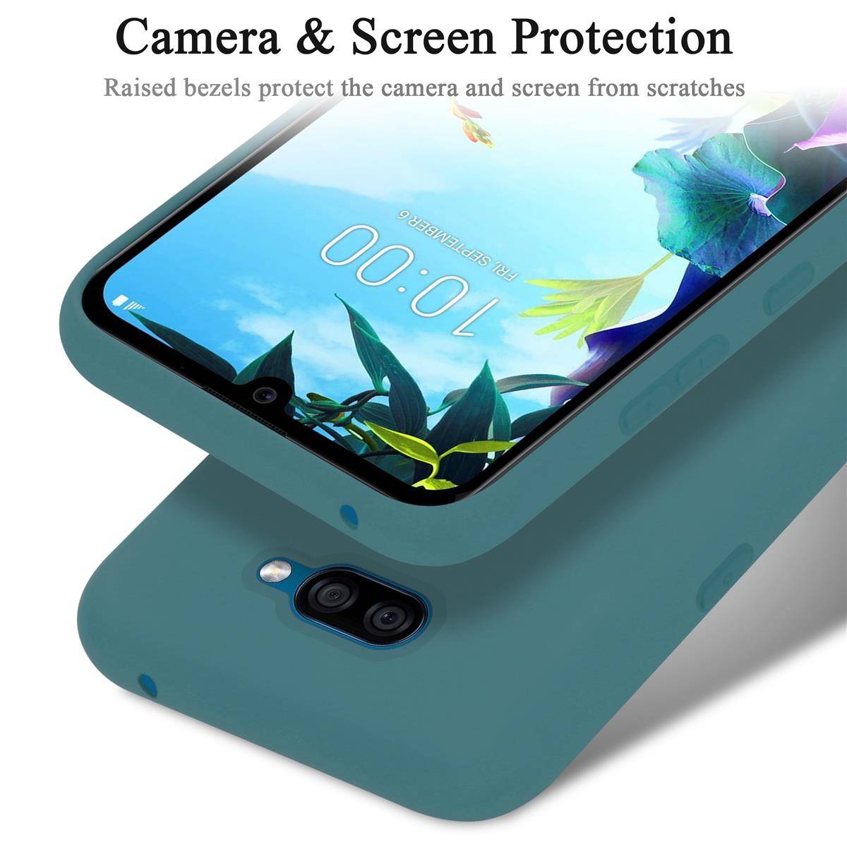 Cadorabo Schutzhülle für LG K40S Hülle in Grün Handyhülle Case Cover TPU Etui