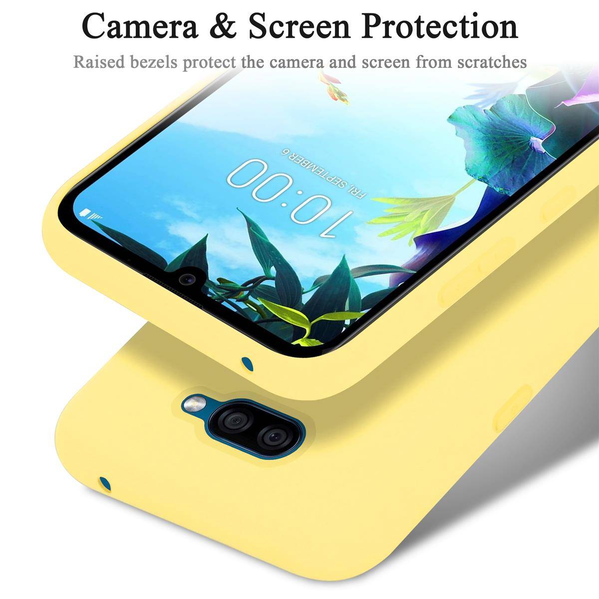 Cadorabo Schutzhülle für LG K40S Hülle in Gelb Handyhülle Case Cover TPU Etui