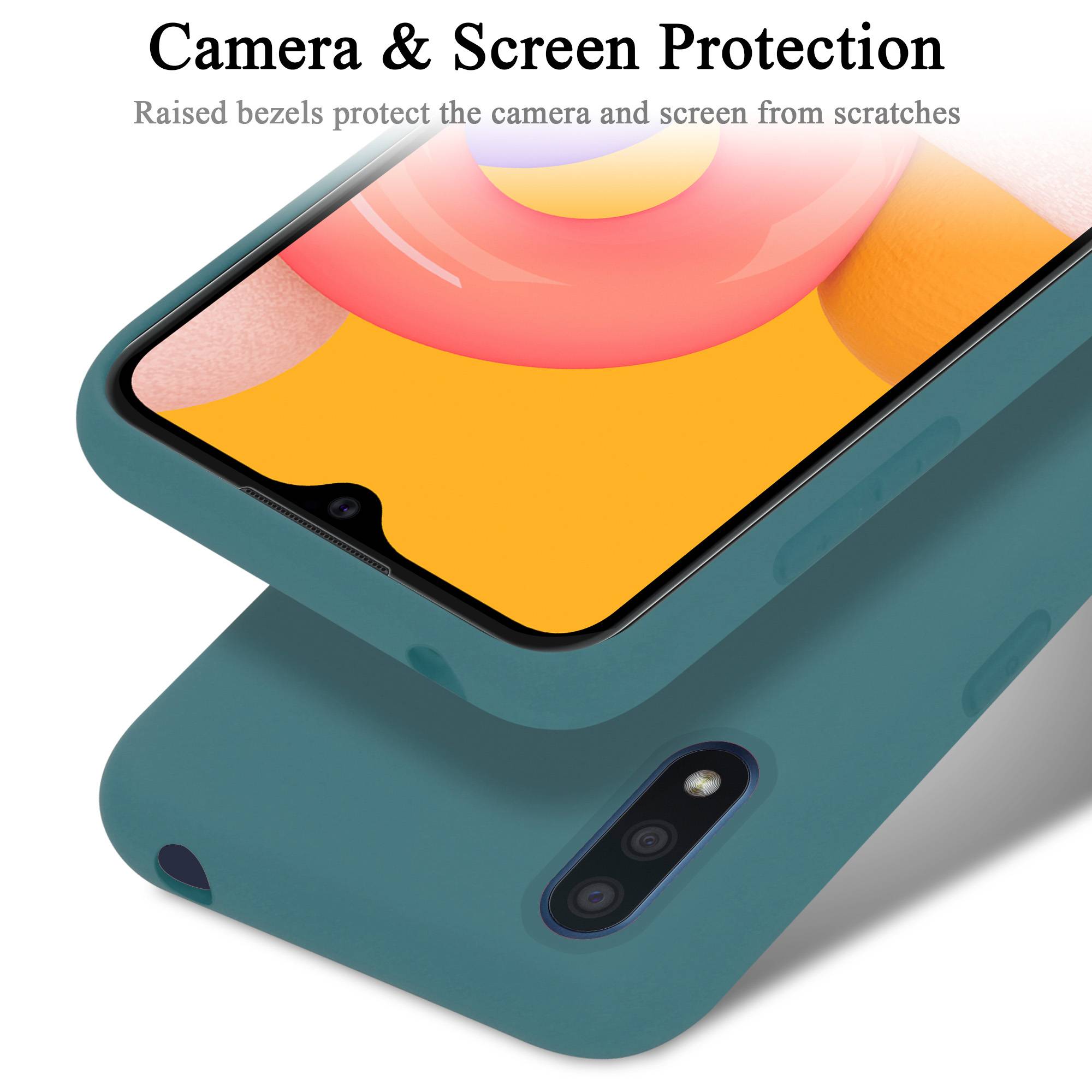 Cadorabo Schutzhülle für Samsung Galaxy A01 Hülle in Grün Handyhülle Case Cover TPU Etui