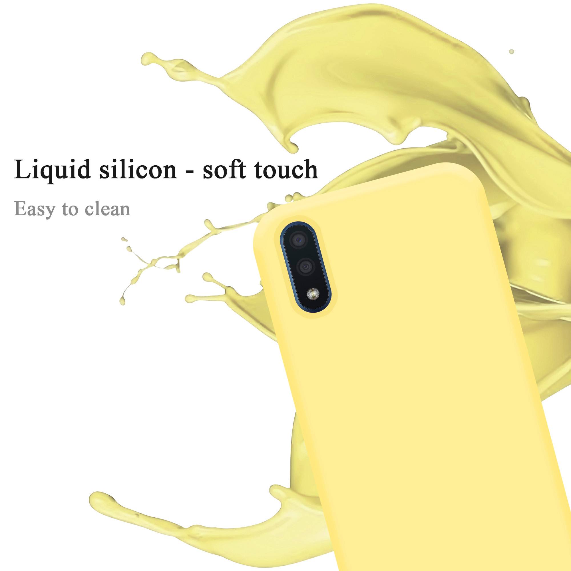 Cadorabo Schutzhülle für Samsung Galaxy A01 Hülle in Gelb Handyhülle Case Cover TPU Etui